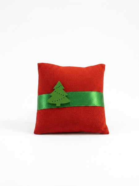 Idea regalo "Le Natalizie" sacchettino rosso con applicazione albero e coriandoli da piantare con semi di fiori