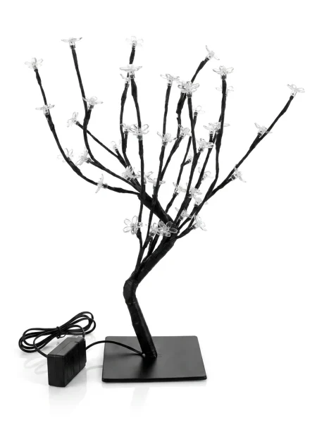 Albero di natale con fiori e luce a led