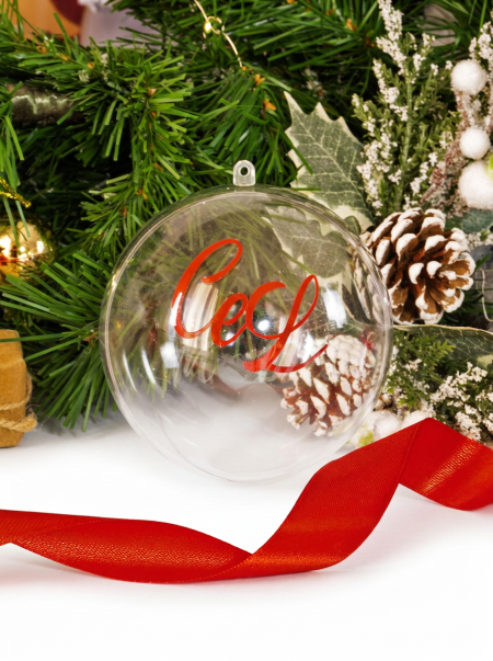 Palla di Natale con scritta personalizzata da applicare