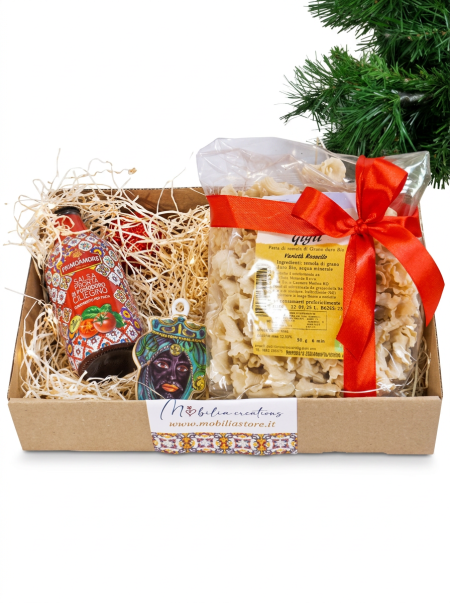 Cofanetto regalo Natalizio "Sicilia bella" con pasta e salsa