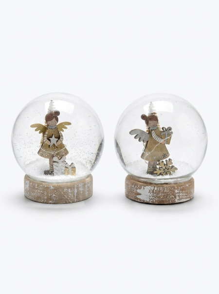 Sfera di vetro con angioletto bimba e luce led