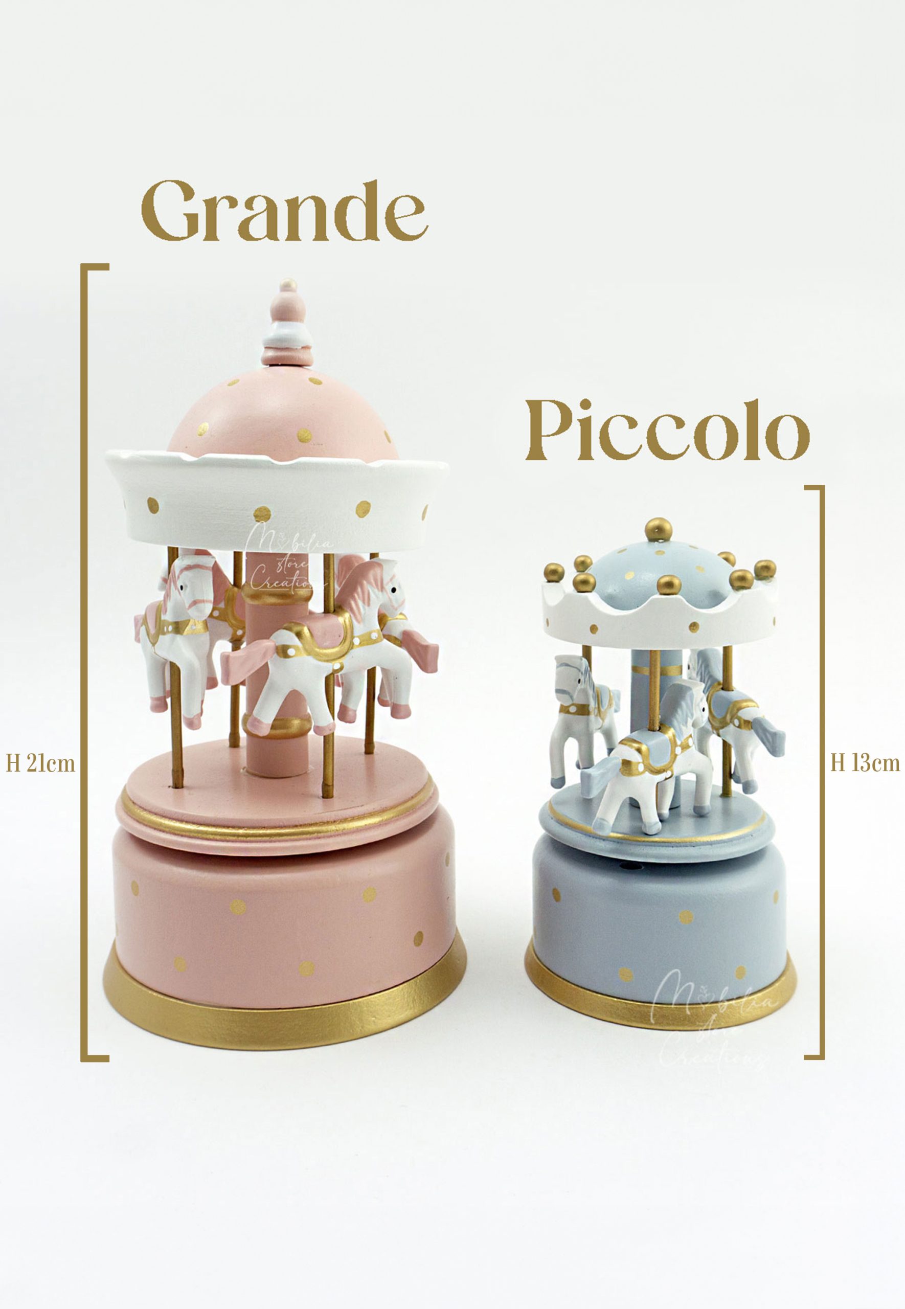 Bomboniera Carillon giostrina azzurro H 13cm - immagine 4