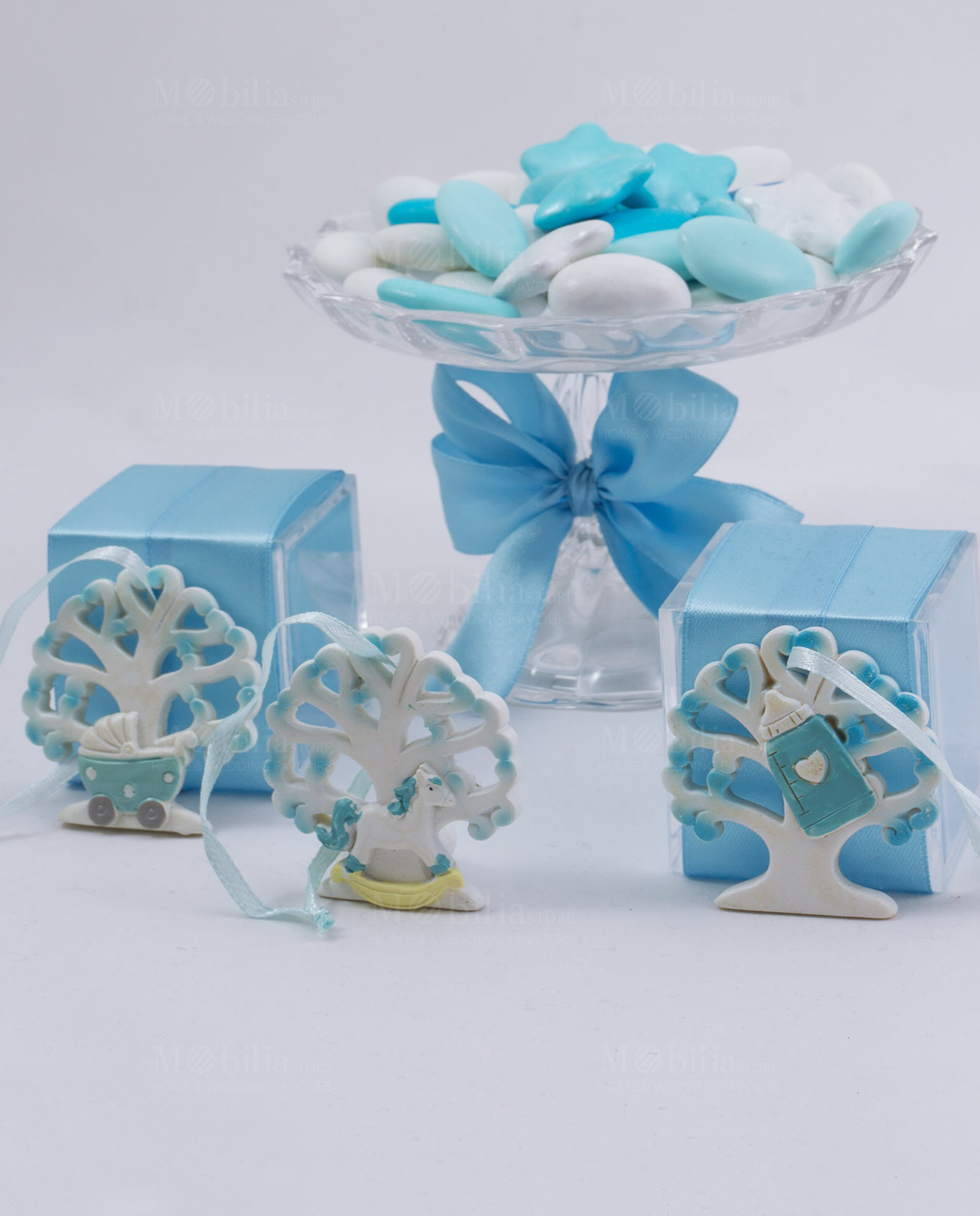 Appendino albero della vita azzurro 3 forme assortite