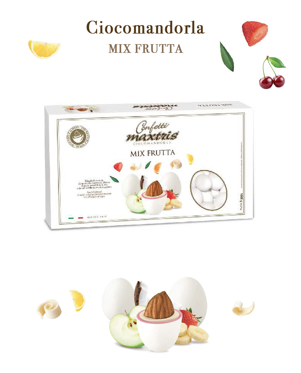 Confetti Maxtris ciocomandorla Mix Frutta Bianco