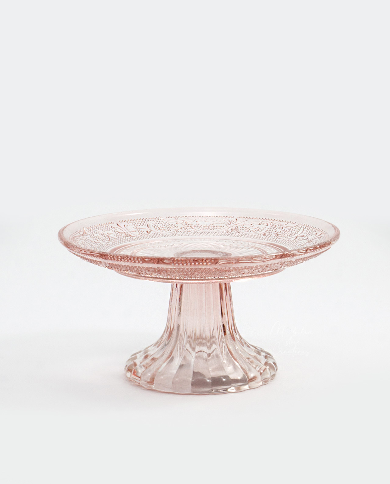 Alzata in vetro rosa