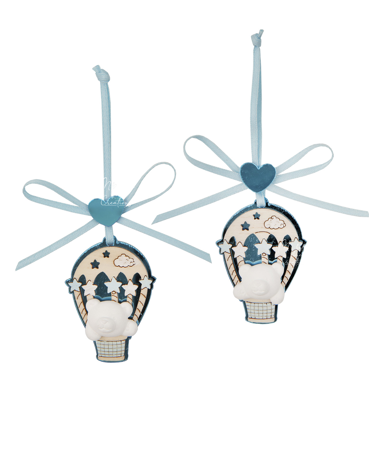 Appendino mongolfiera azzurro con orsetto
