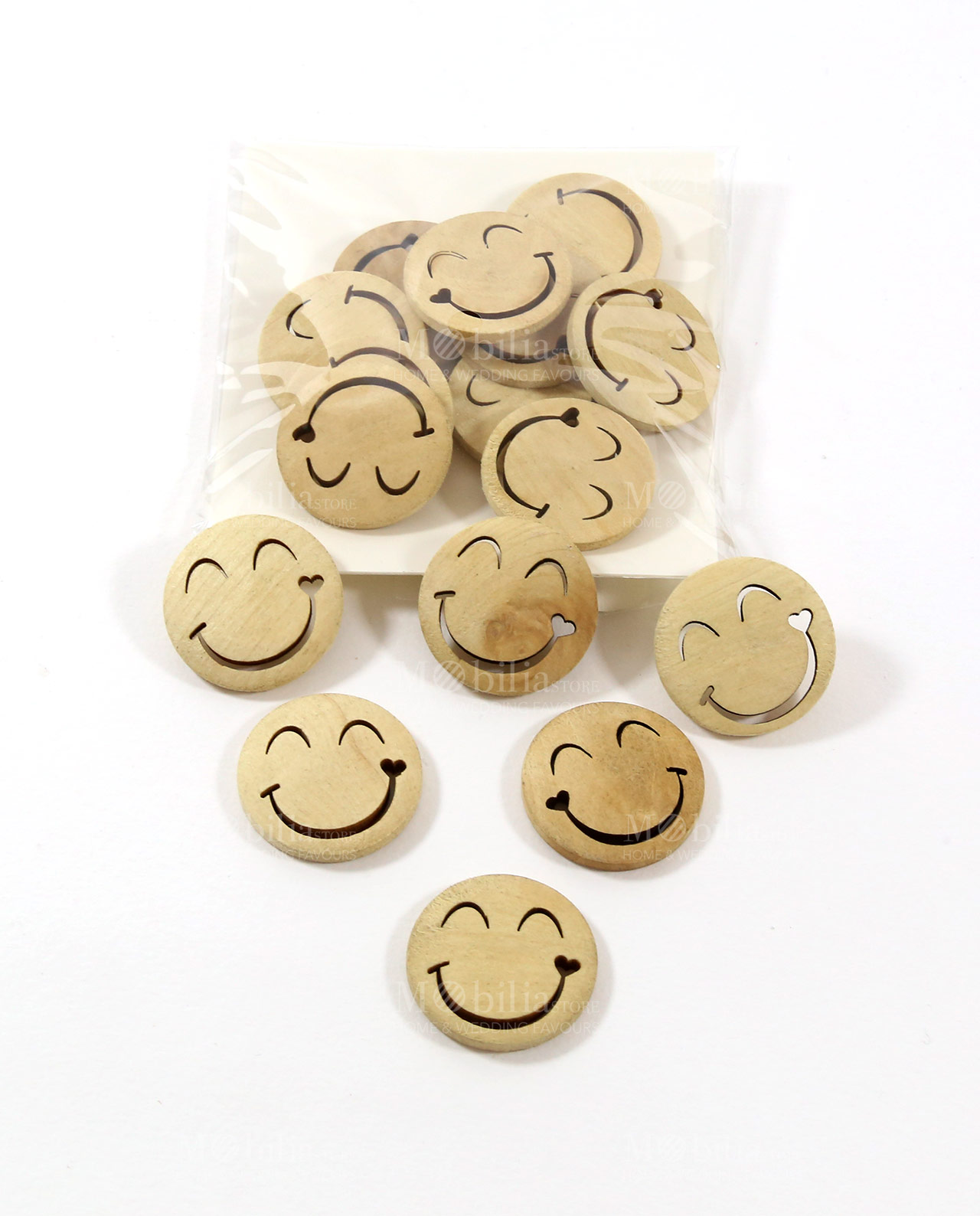 applicazioni faccine smile in legno