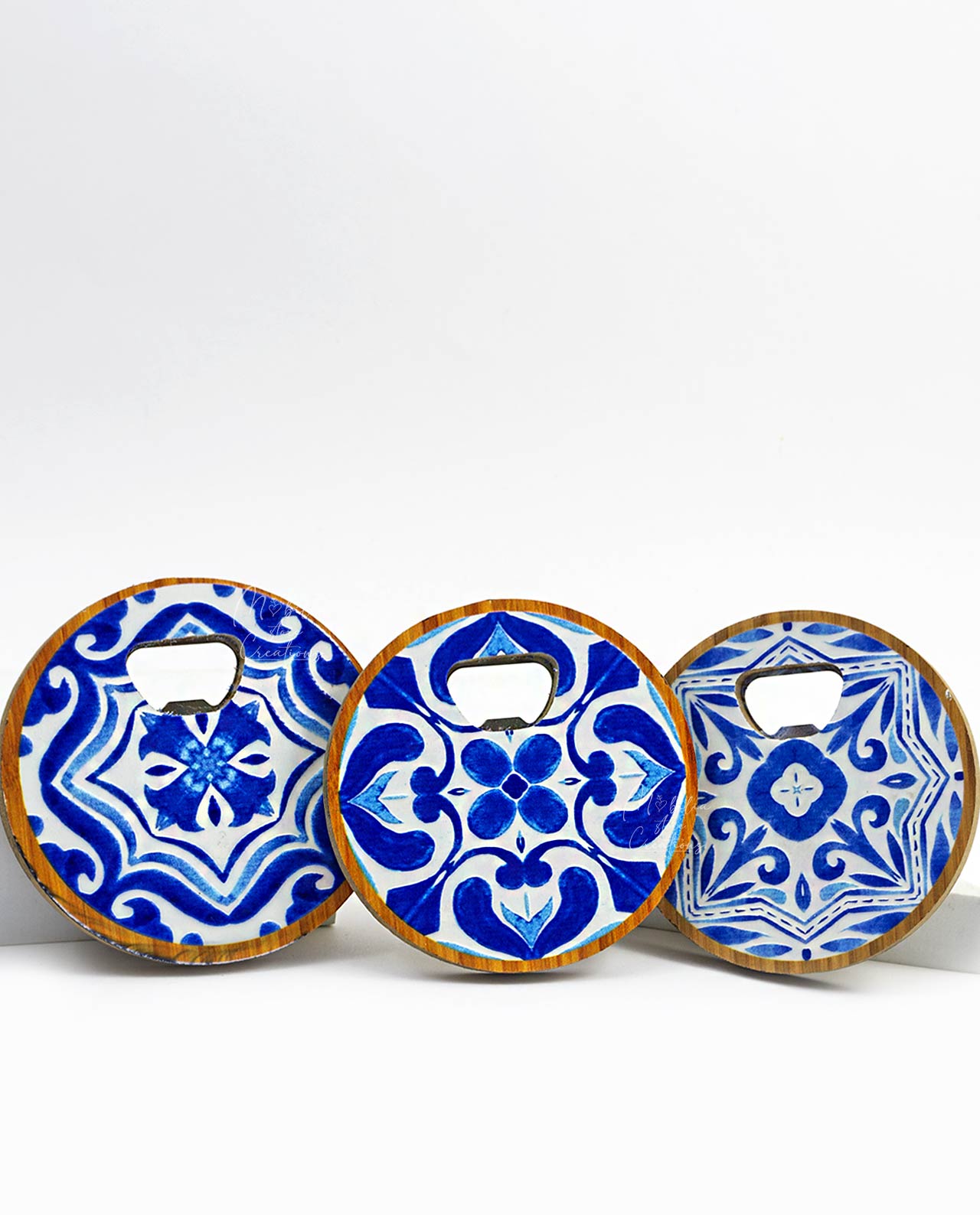 Magnete apribottiglie maiolica blu