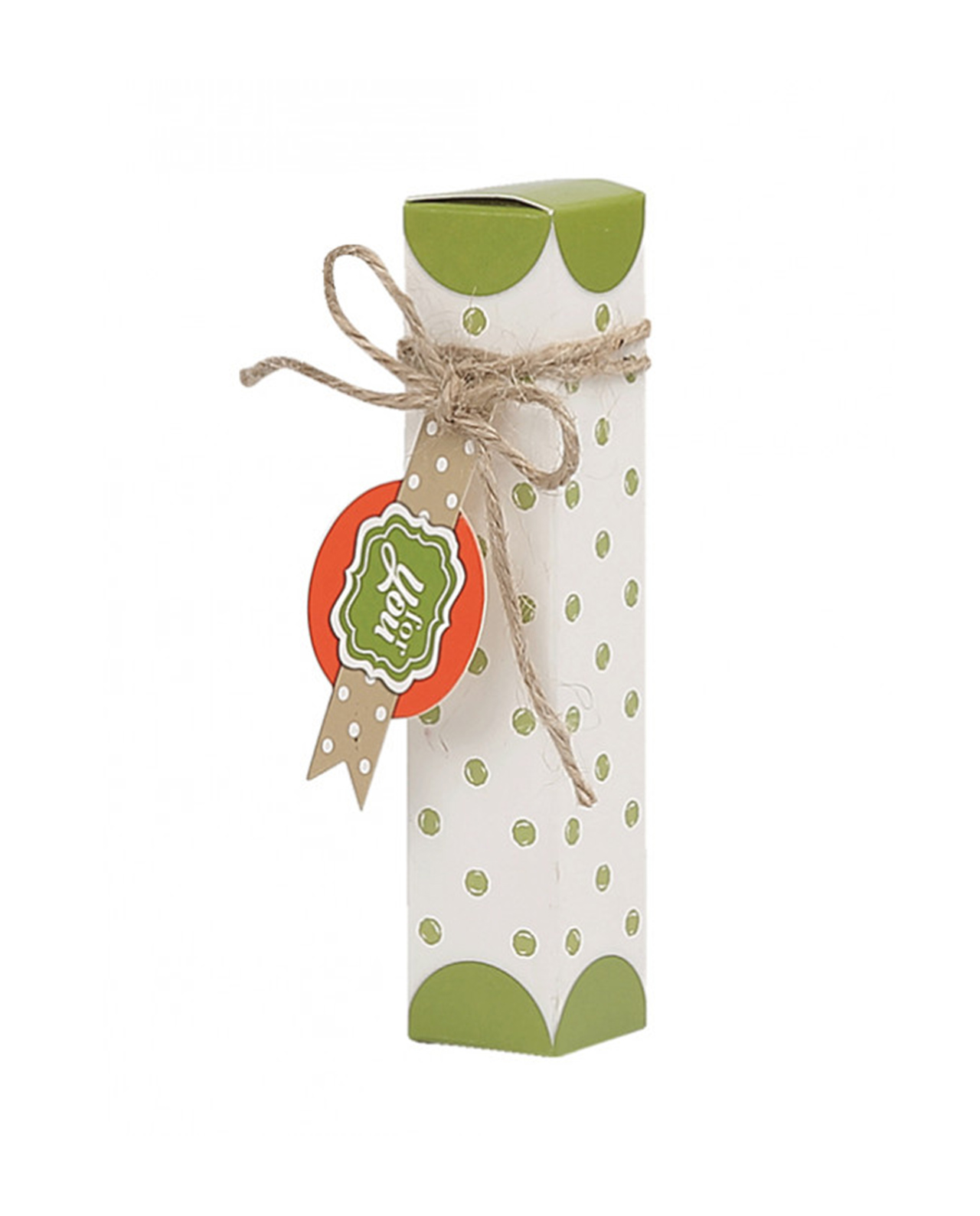 Astuccio portaconfetti verde a pois con targhetta For You