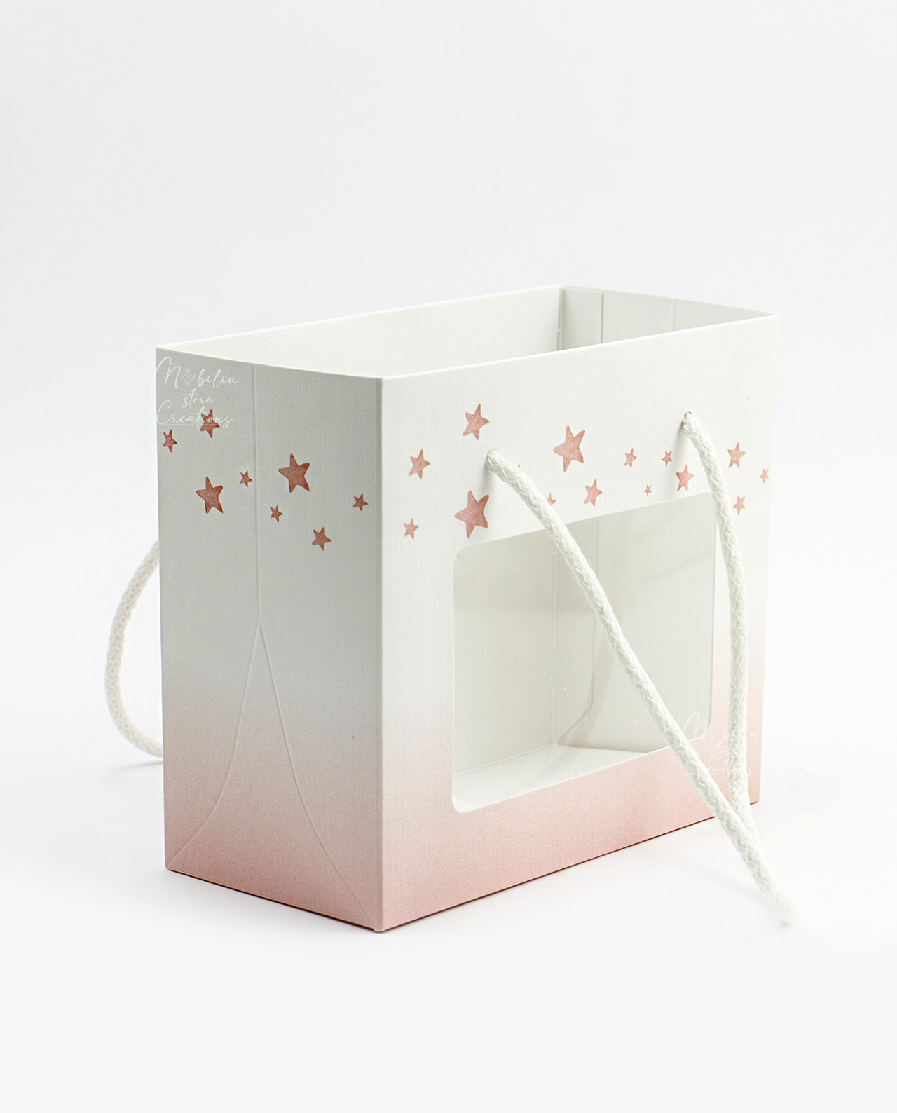 Shopper in cartoncino con orsetto rosa