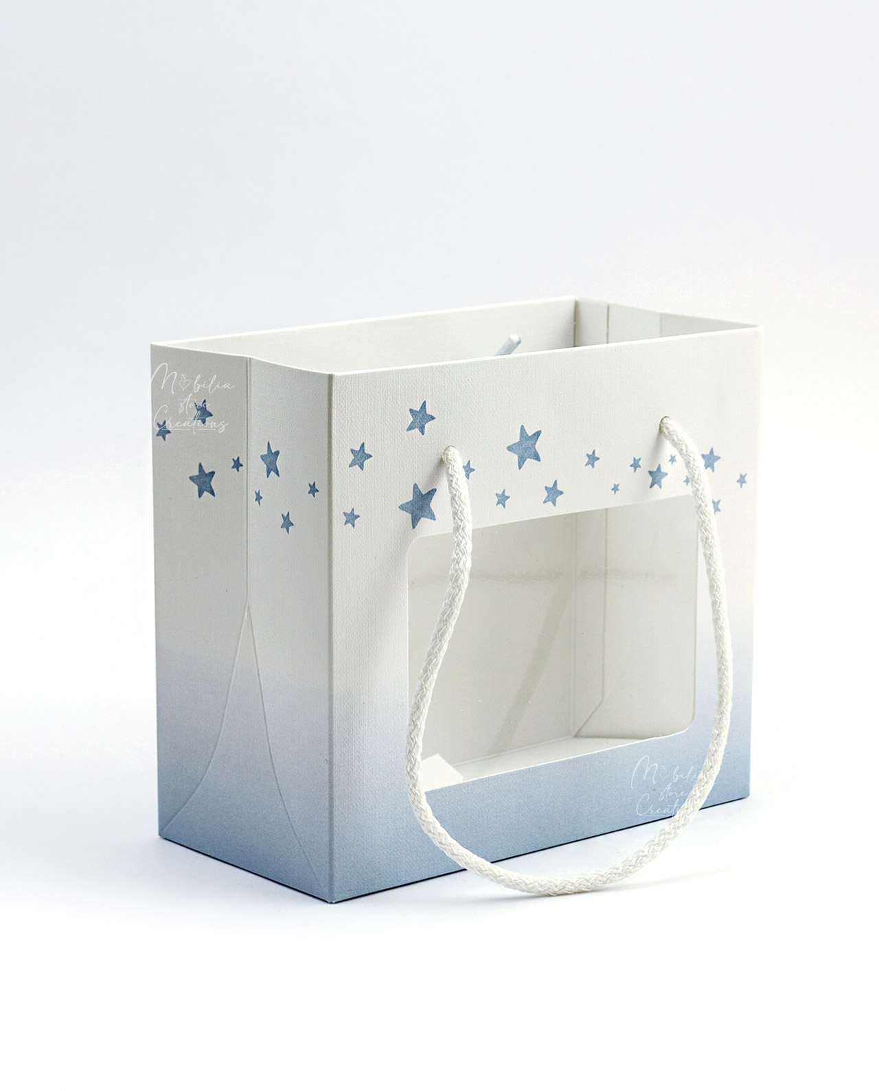Shopper in cartoncino con orsetto azzurro