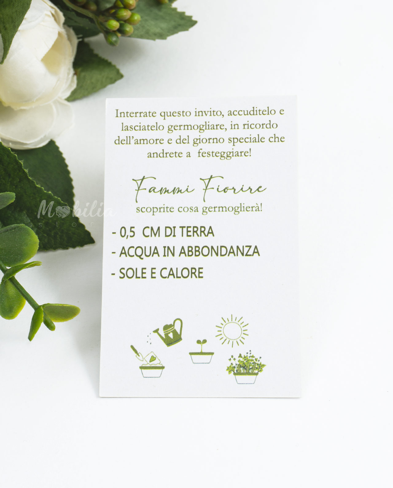 Partecipazione carta da piantare modello Inverno - immagine 11