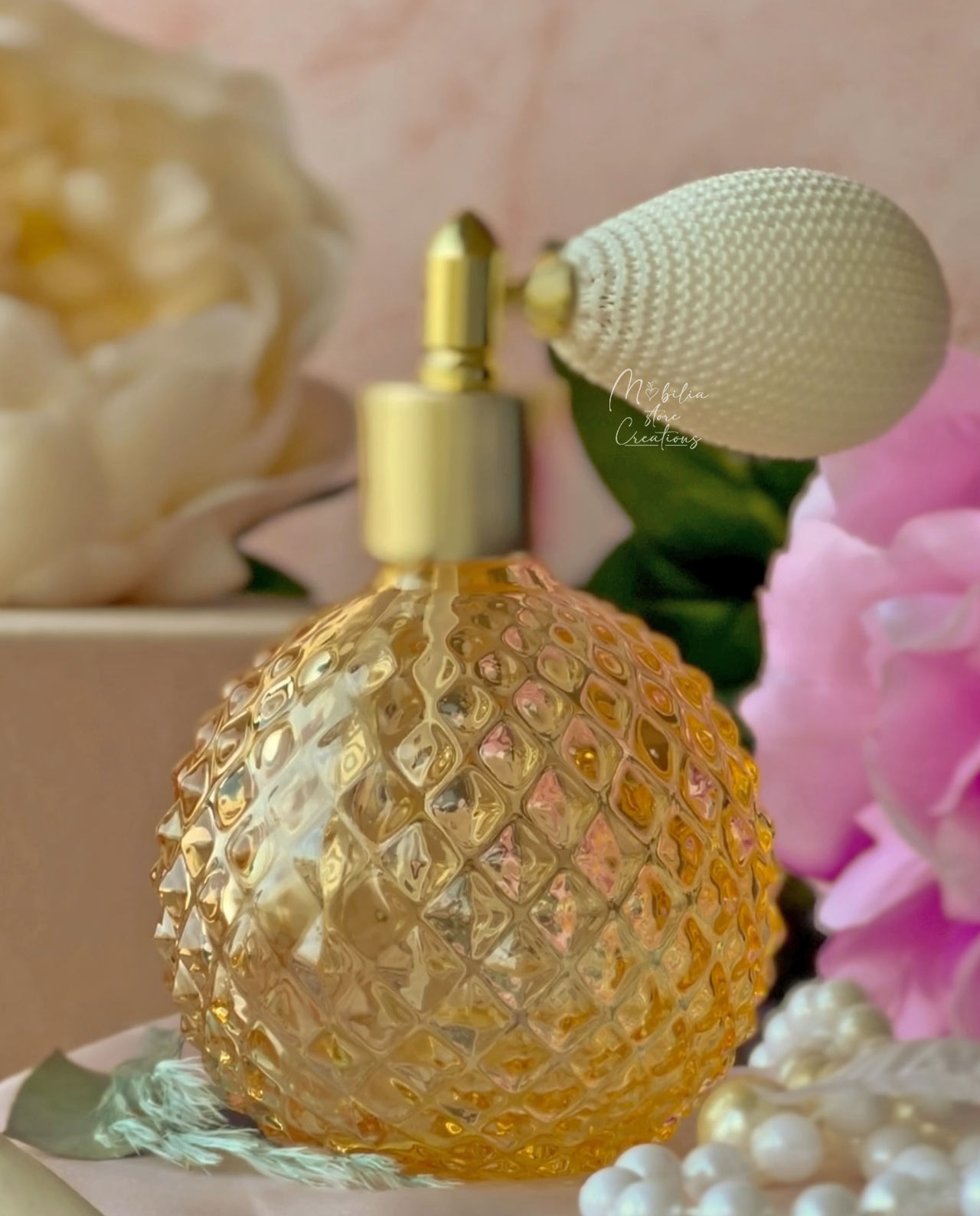Porta profumo spray in vetro ambra varie forme - immagine 11