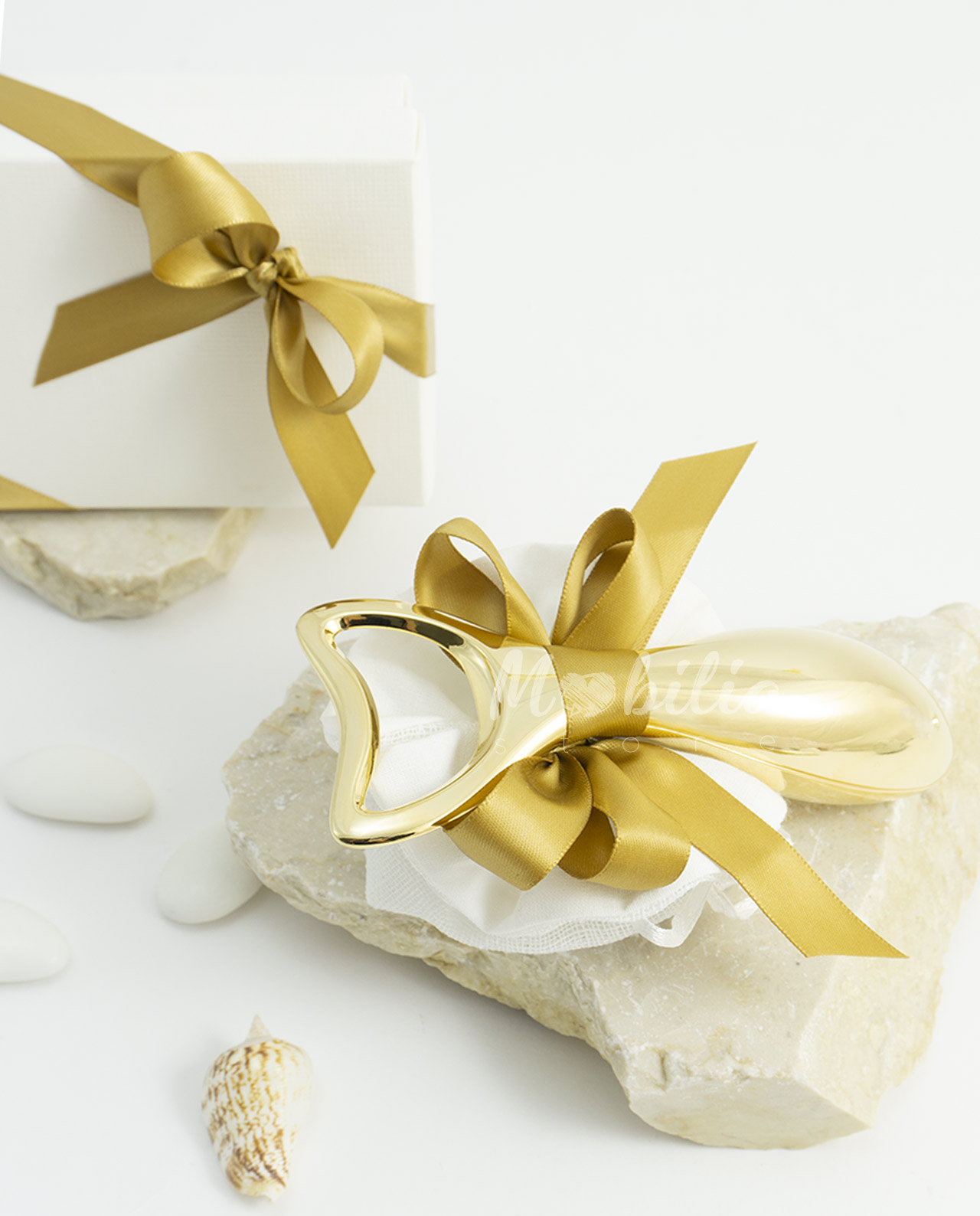 Bomboniera apribottiglie lino oro 24k bugatti nastro oro
