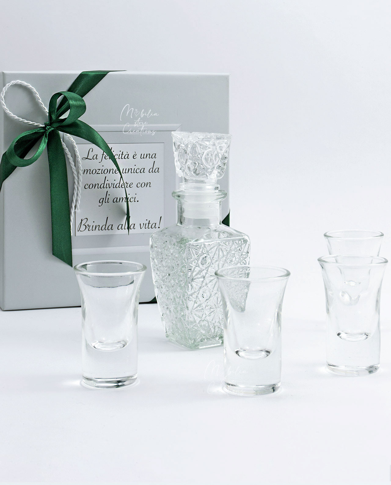 Set bicchieri in vetro con scatola regalo varie opzioni