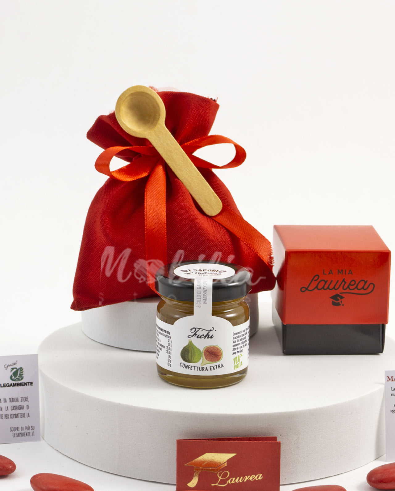 Bomboniera legambiente marmellata siciliana biologica con scatolina rossa
