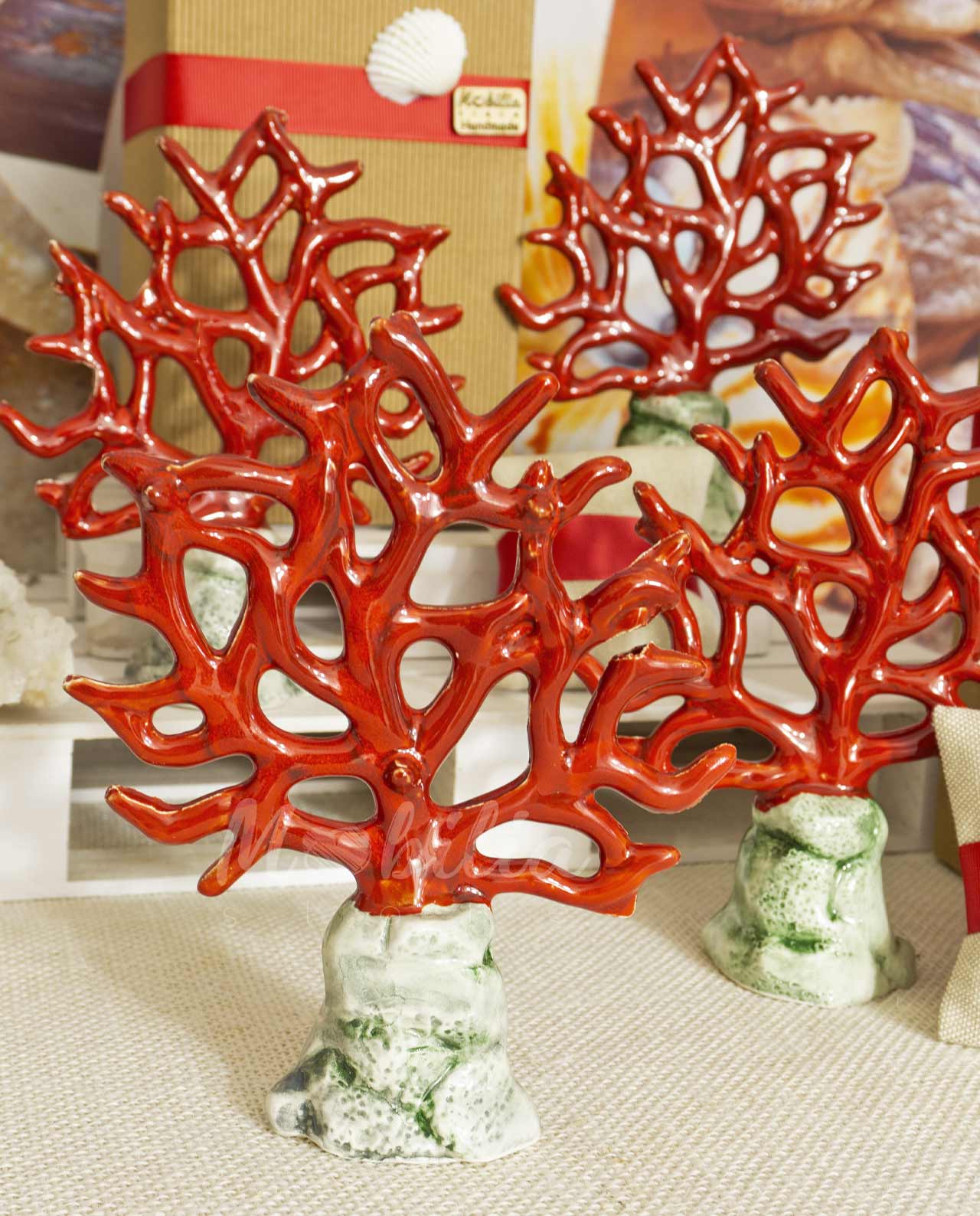 Bomboniera AMI Love is ... corallo rosso in ceramica artigianale varie misure - immagine 11