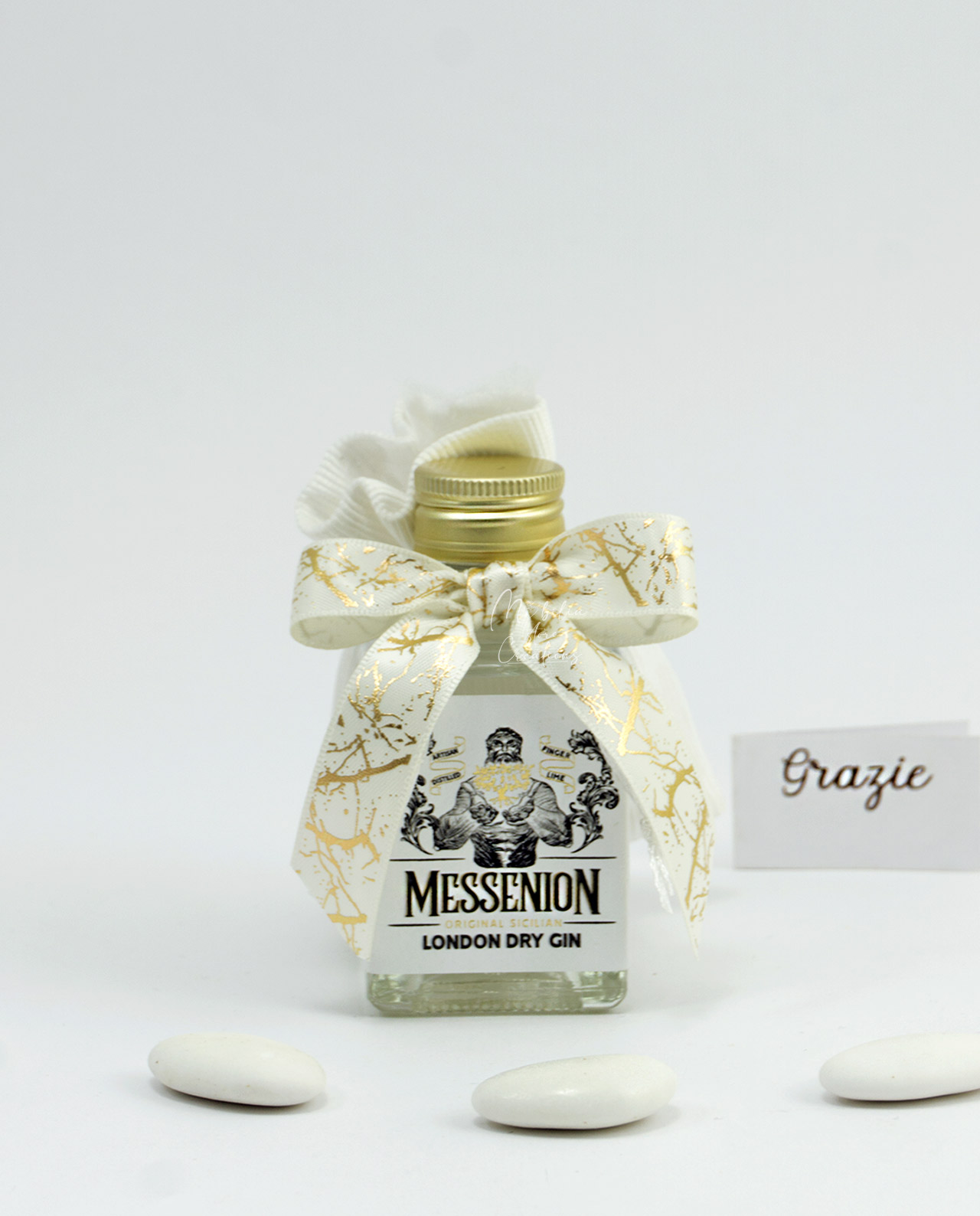 Bomboniera messenion gin siciliano con sacchetto