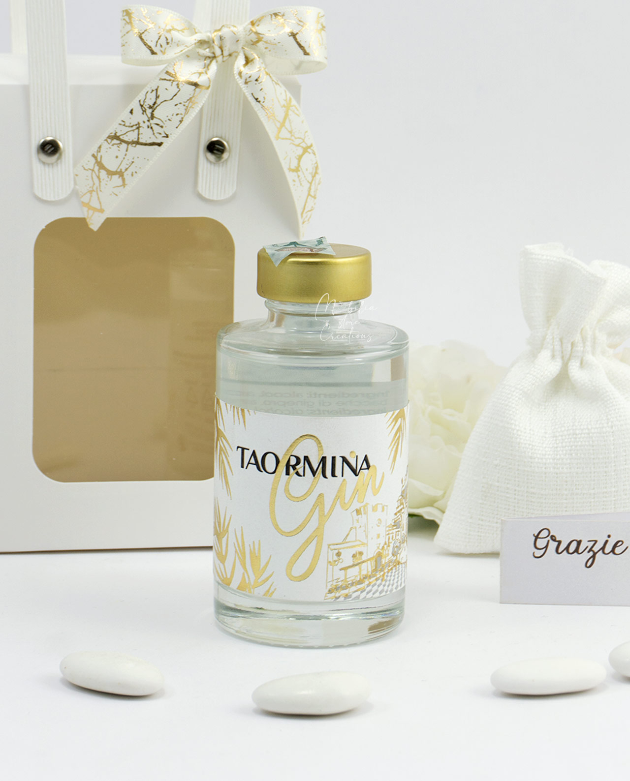 Bomboniera gin Taormina con sacchetto e bag