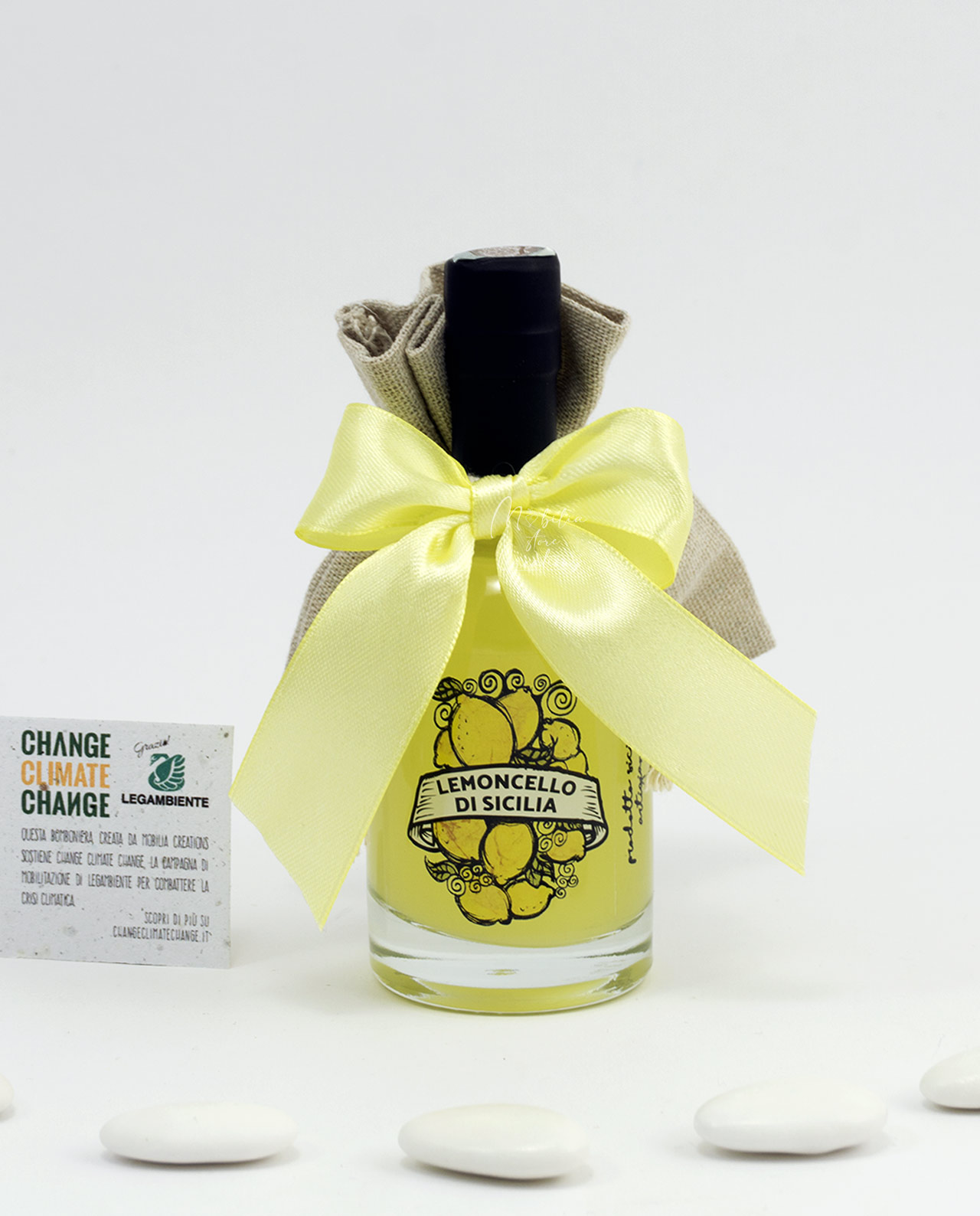Bomboniera Legambiente bottiglia di lemoncello di sicilia