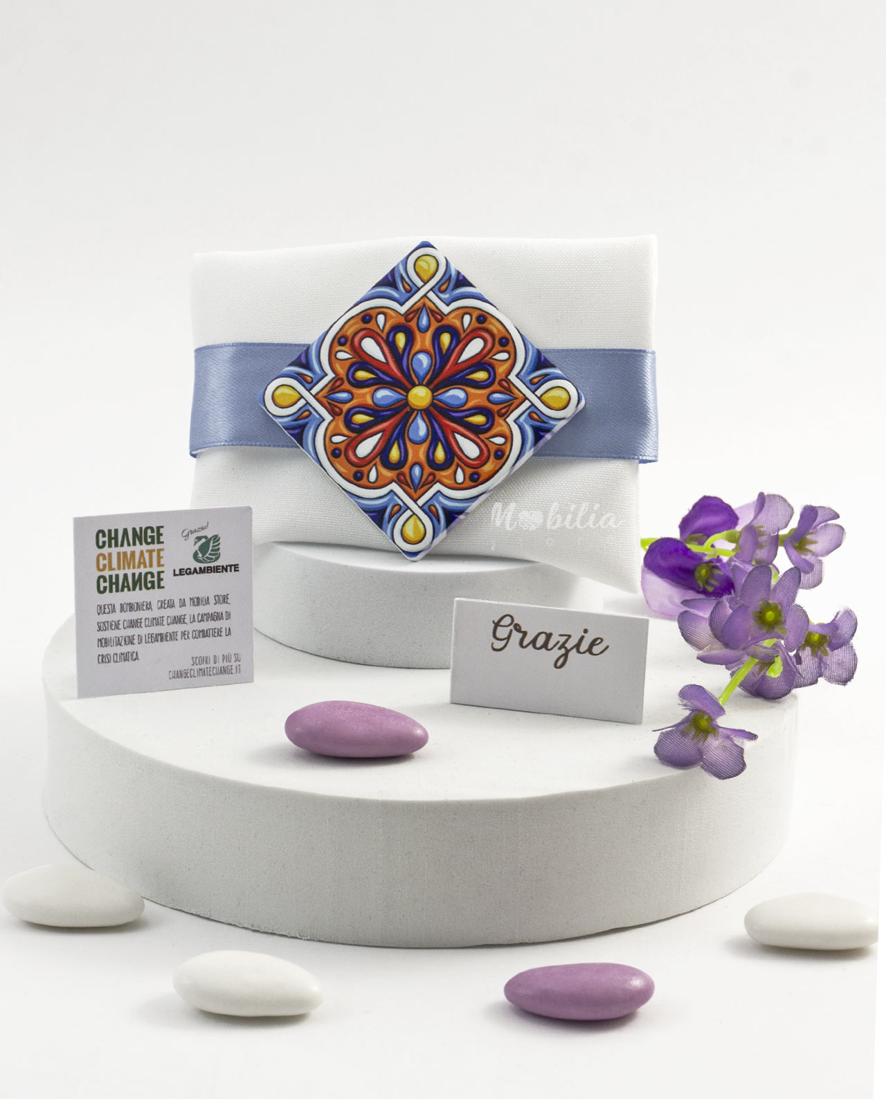 Bomboniera Legambiente magnete maiolica con certificato piantabile - immagine 5