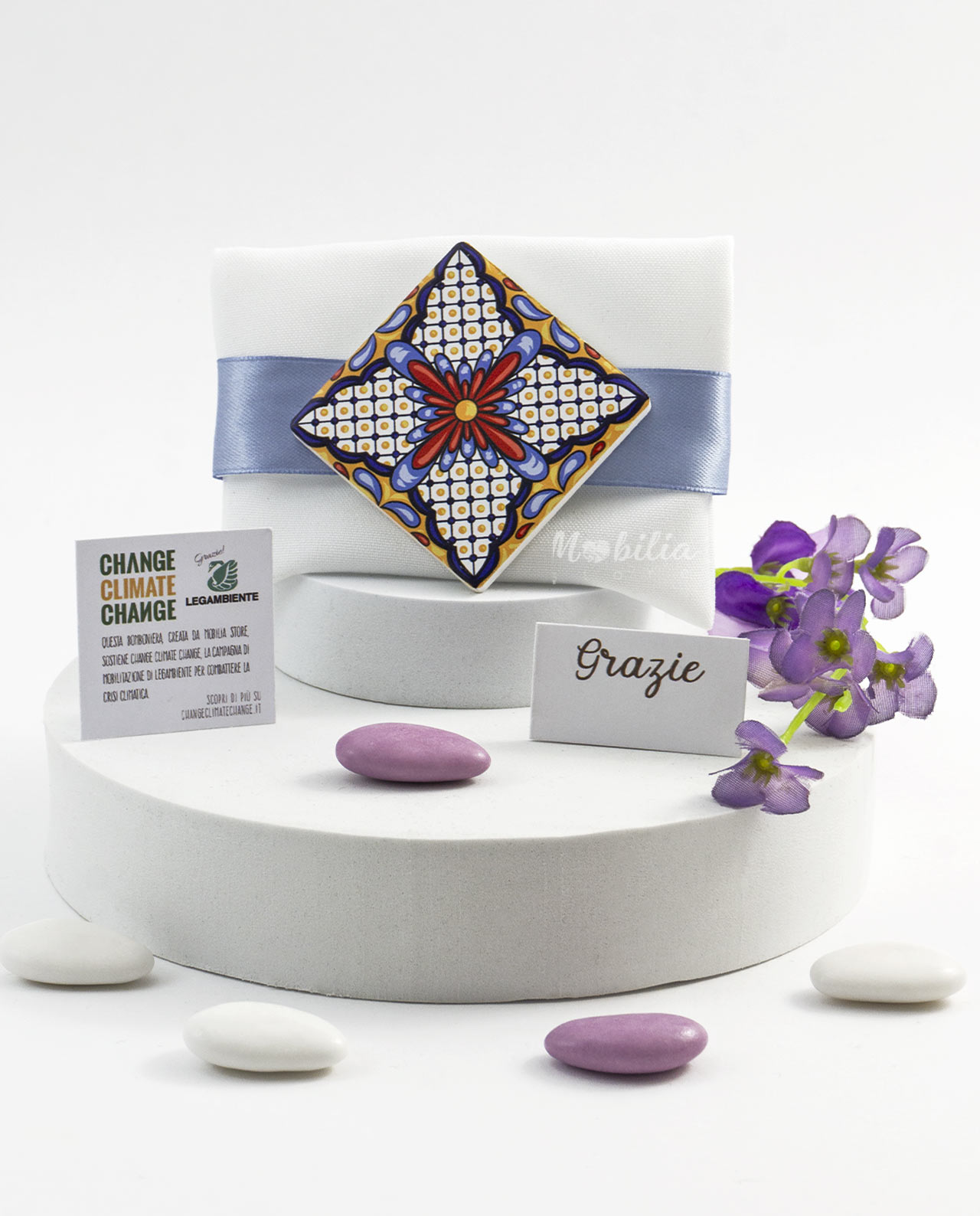 Bomboniera Legambiente magnete maiolica con certificato piantabile - immagine 4