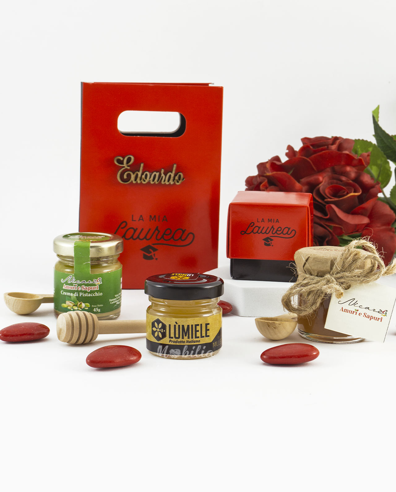 Bomboniera Legambiente creme spalmabili con scritta personalizzata e bag laurea - immagine 4