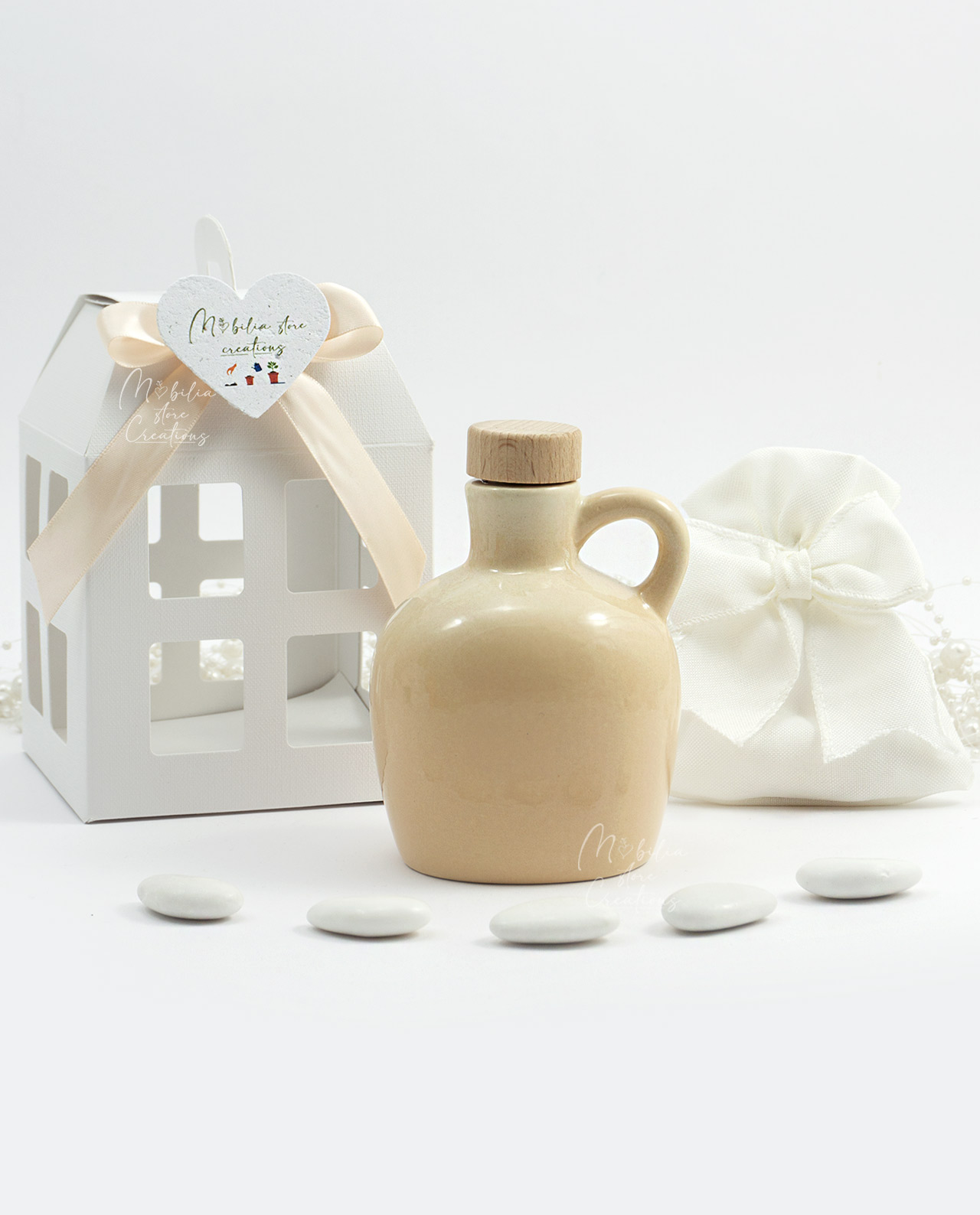 Bomboniera oliera in ceramica colorata assortita - immagine 13