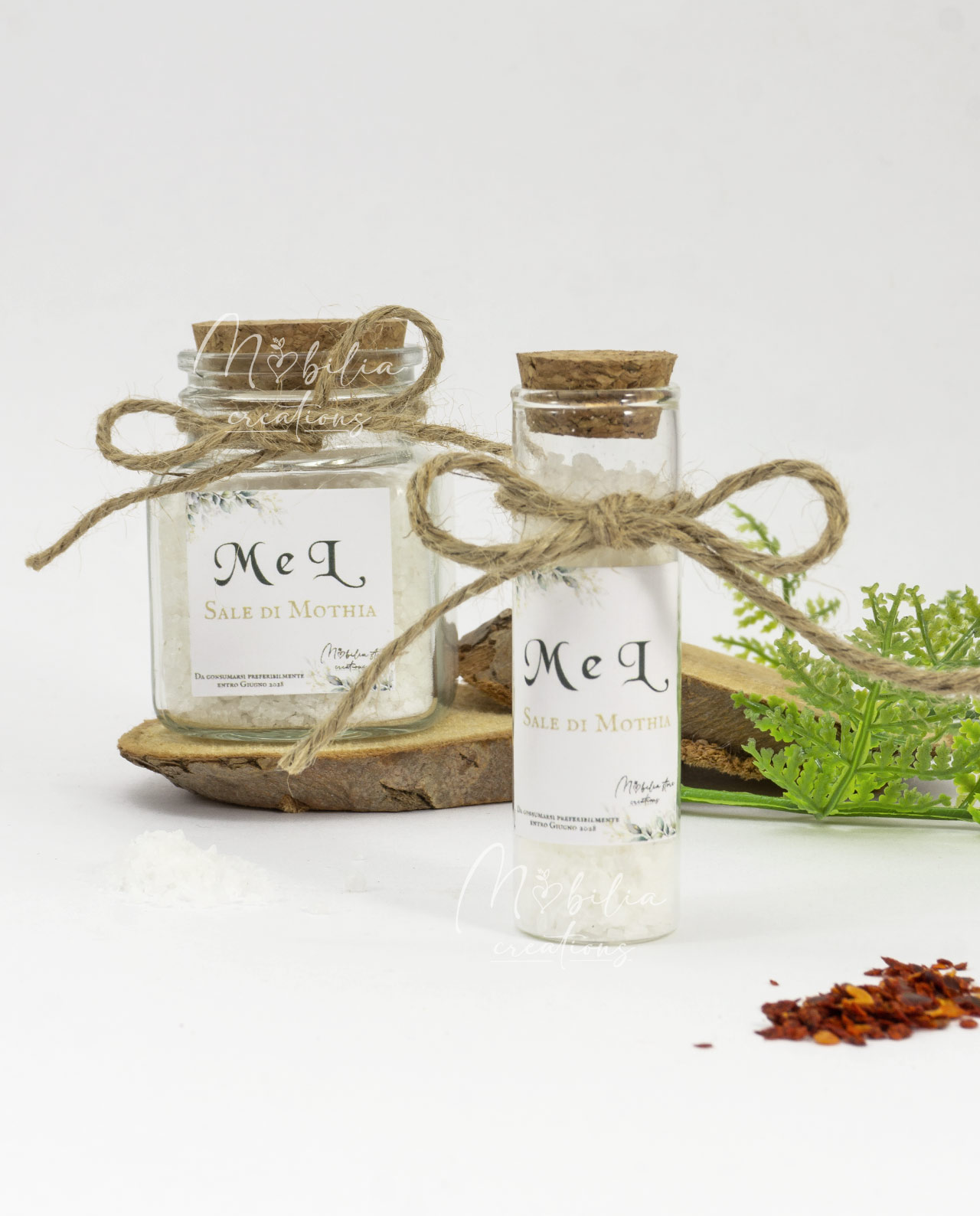Vasetto in vetro con spezie ed etichetta personalizzabile