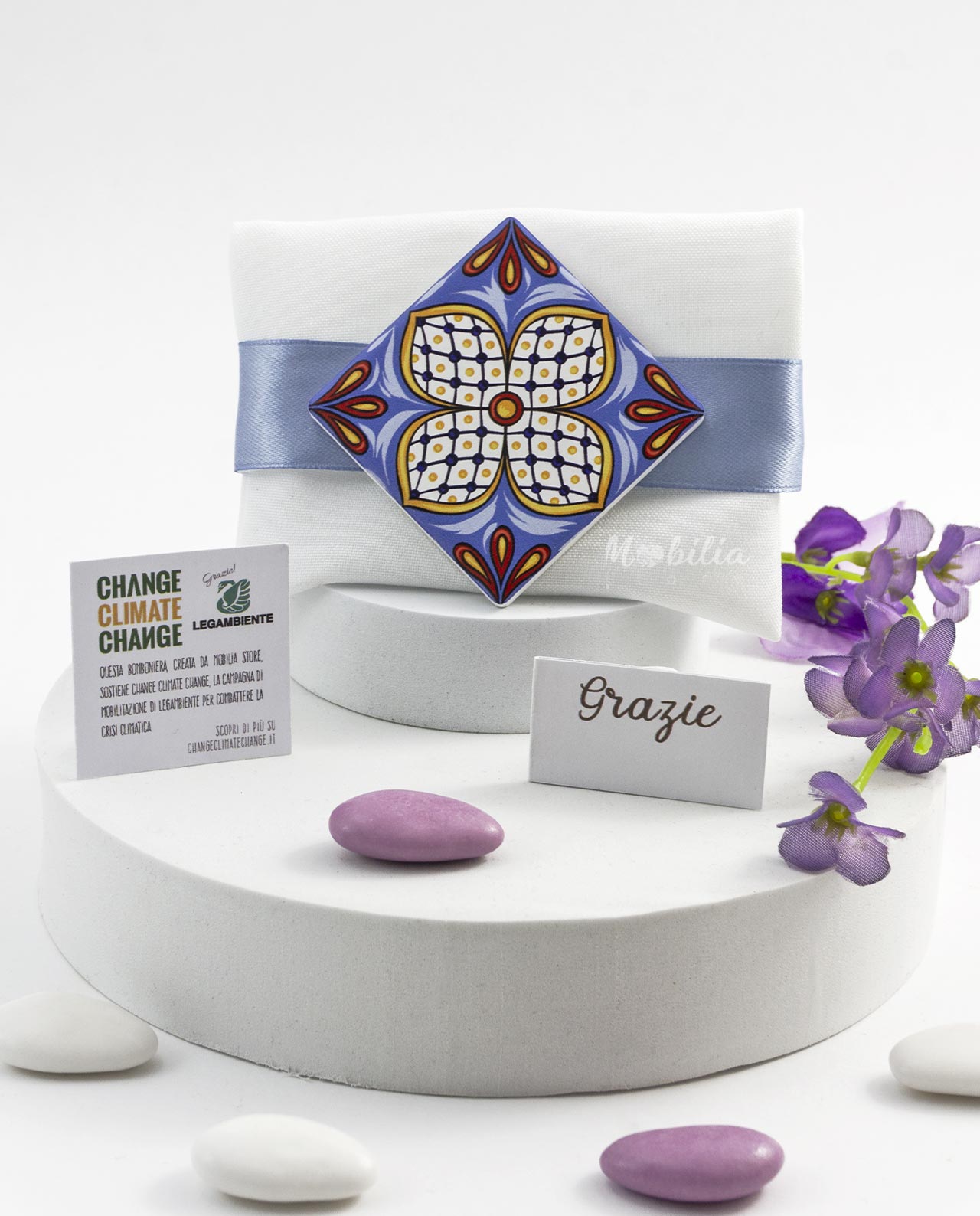 Bomboniera Legambiente magnete maiolica con certificato piantabile - immagine 3