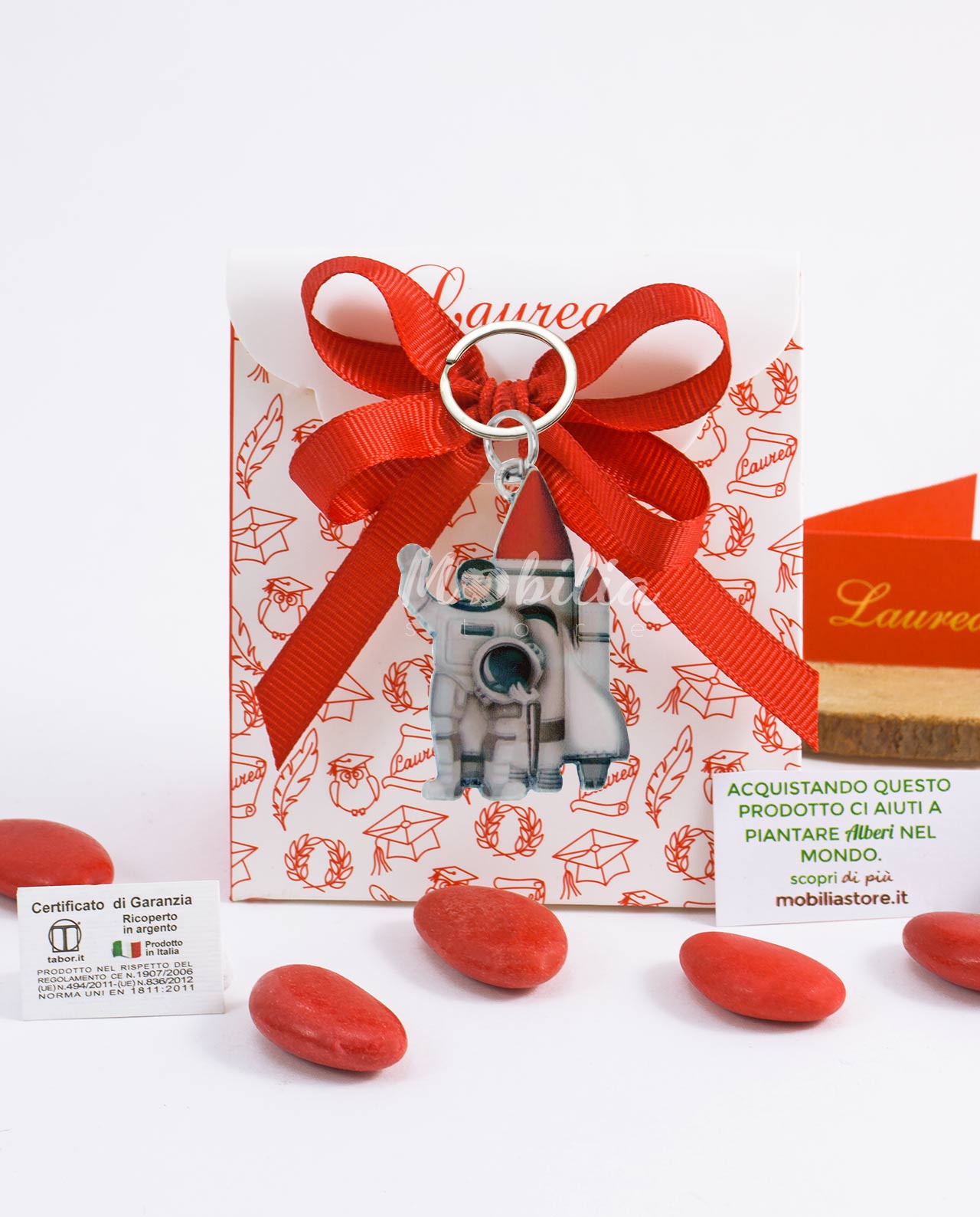 Bomboniera ciondolo ragazza astronauta in metallo argentocon scatolina varie opzioni