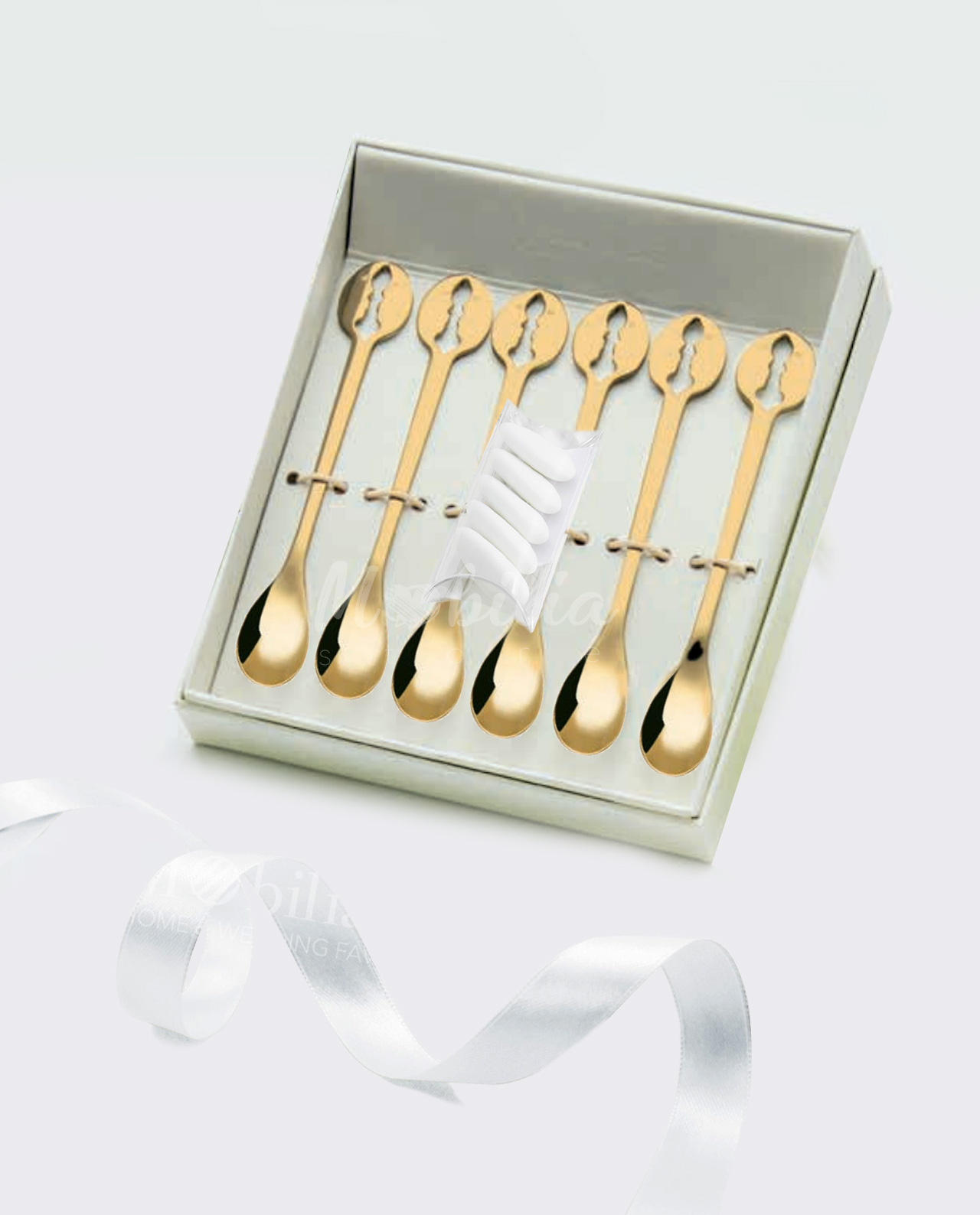 Bomboniera set 6 di cucchiaini KISS oro 24k bugatti