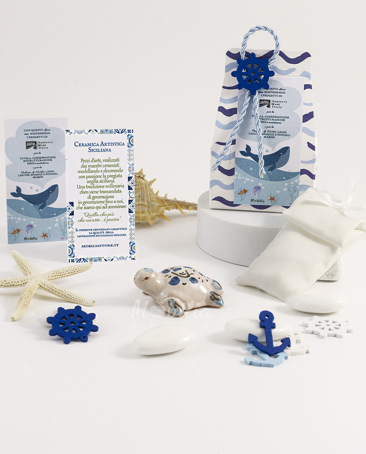Bomboniera AMI Love is ... tartaruga blu in ceramica artigianale - immagine 12