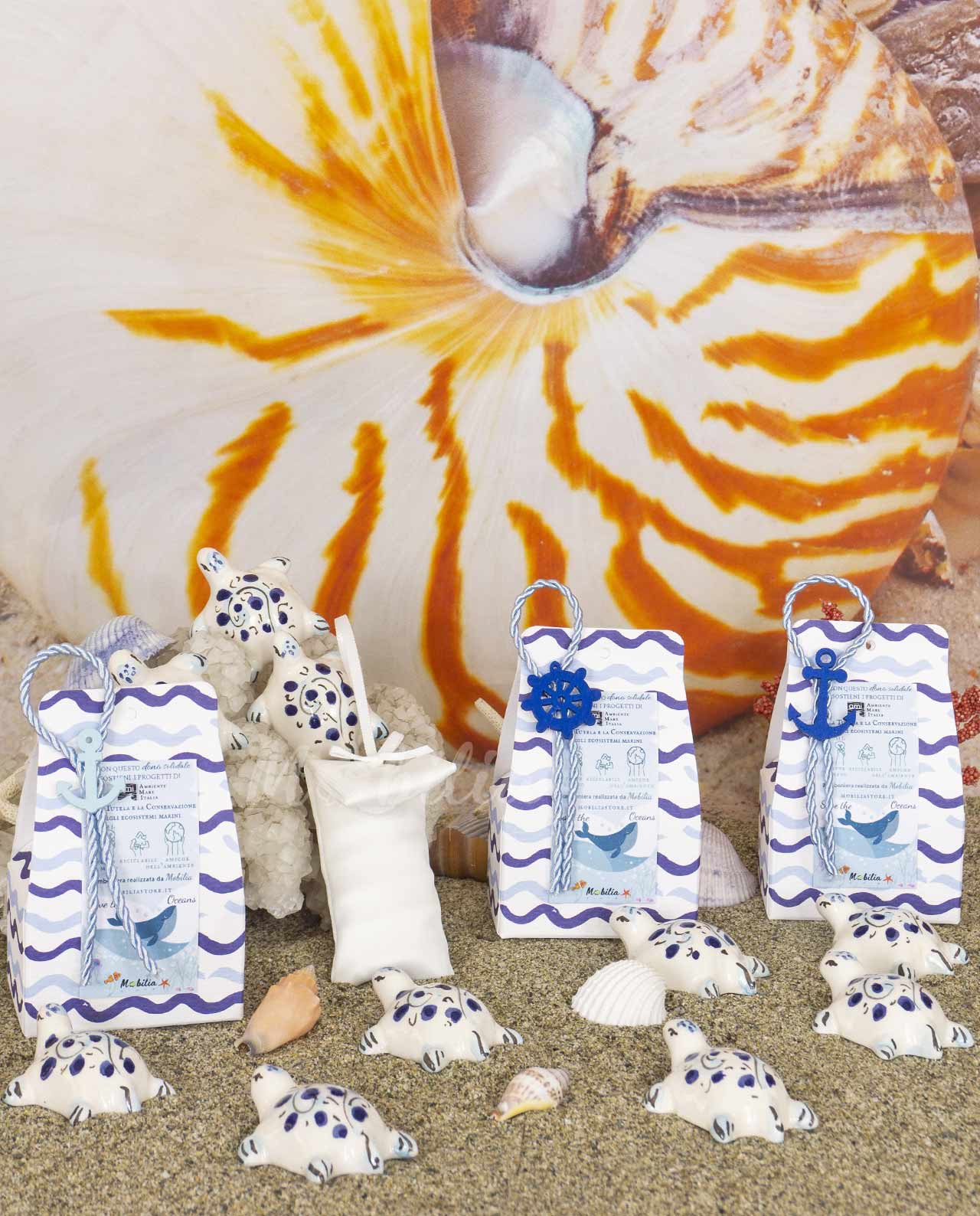 Bomboniera AMI Love is ... tartaruga blu in ceramica artigianale - immagine 15