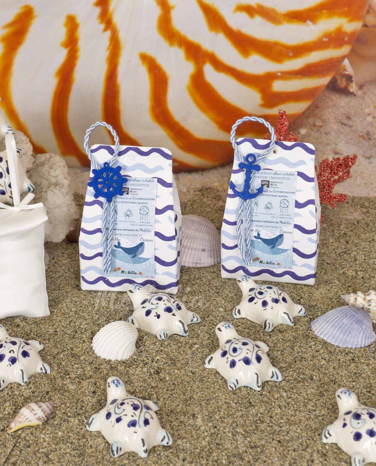 Bomboniera AMI Love is ... tartaruga blu in ceramica artigianale - immagine 16