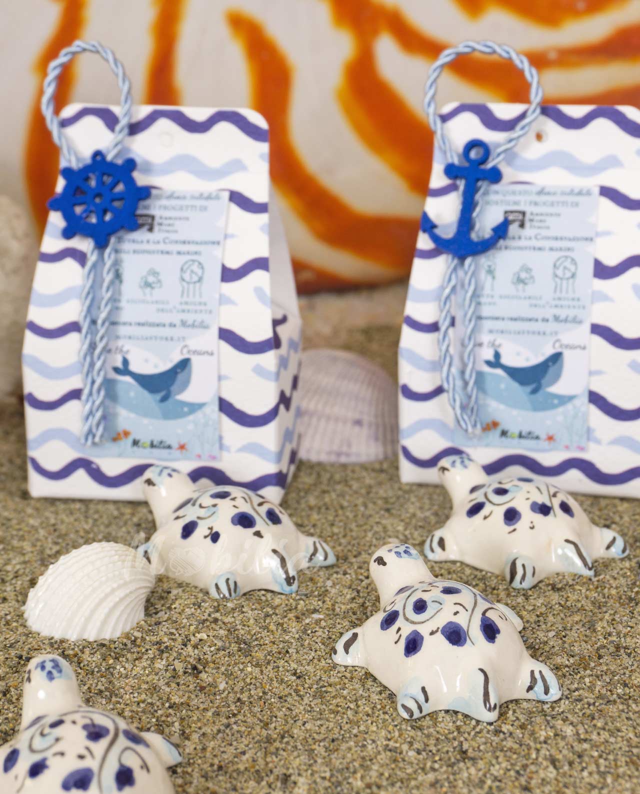 Bomboniera AMI Love is ... tartaruga blu in ceramica artigianale - immagine 13