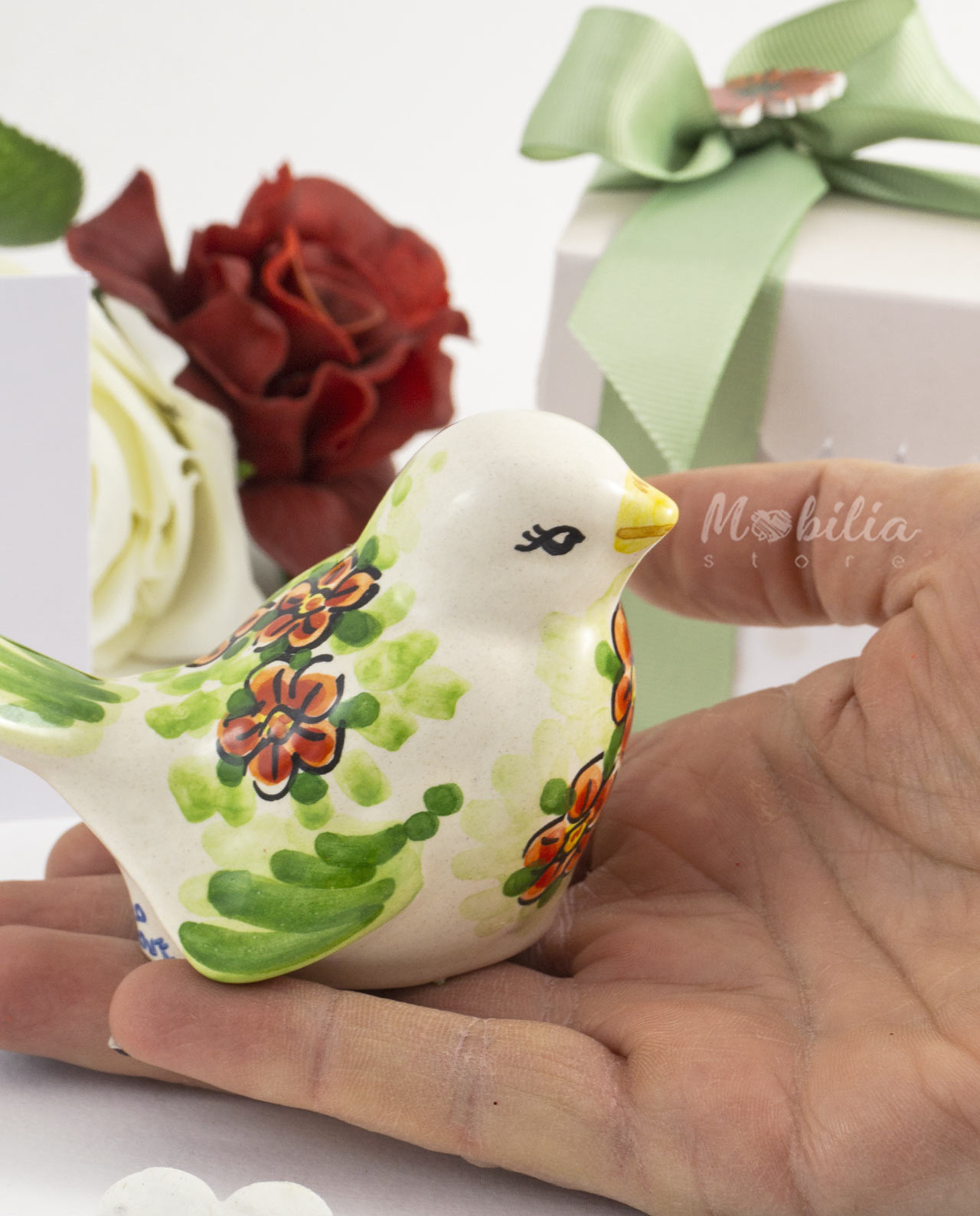 Uccellino in ceramica artigianale siciliana - immagine 2