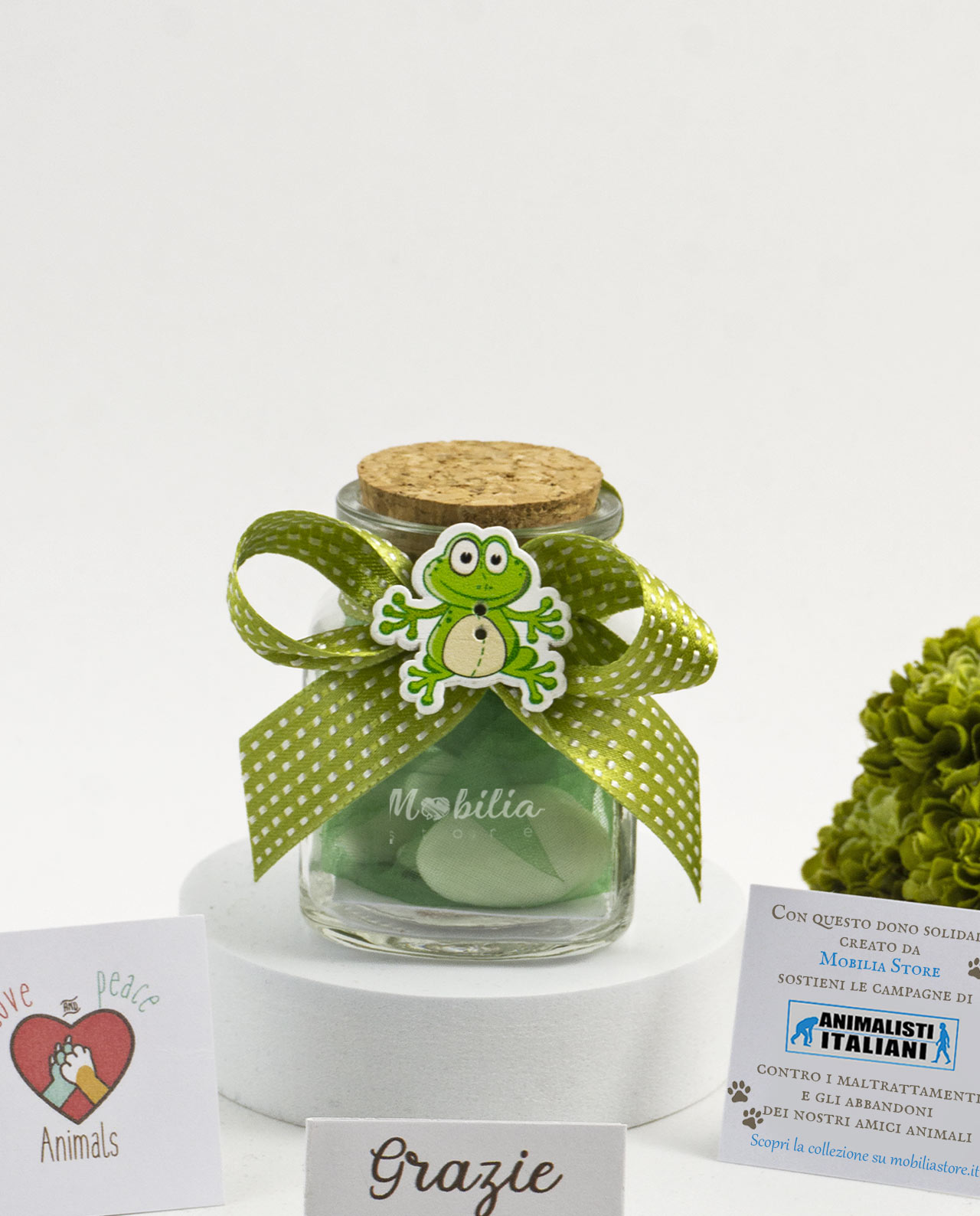 Bomboniera Animalisti Italiani barattolo "Happy frogs"