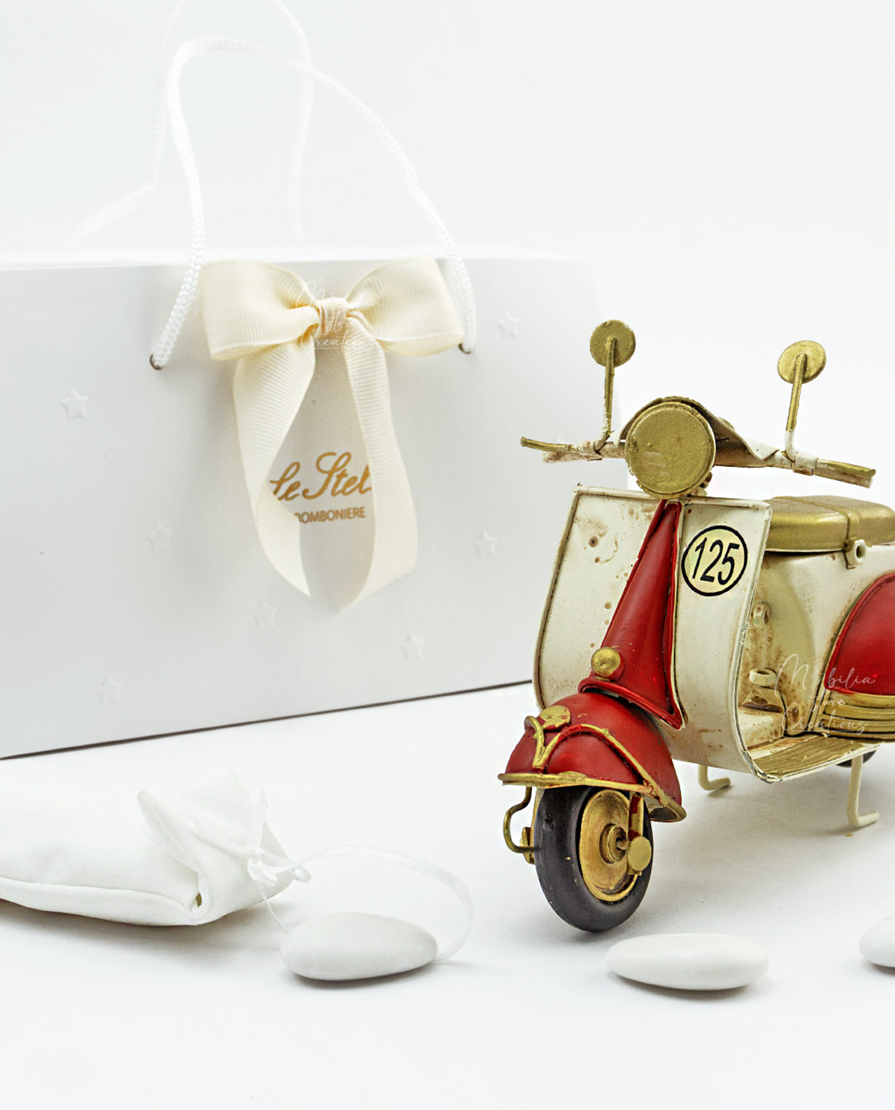 Bomboniera Vespa in metallo vintage grande - immagine 3