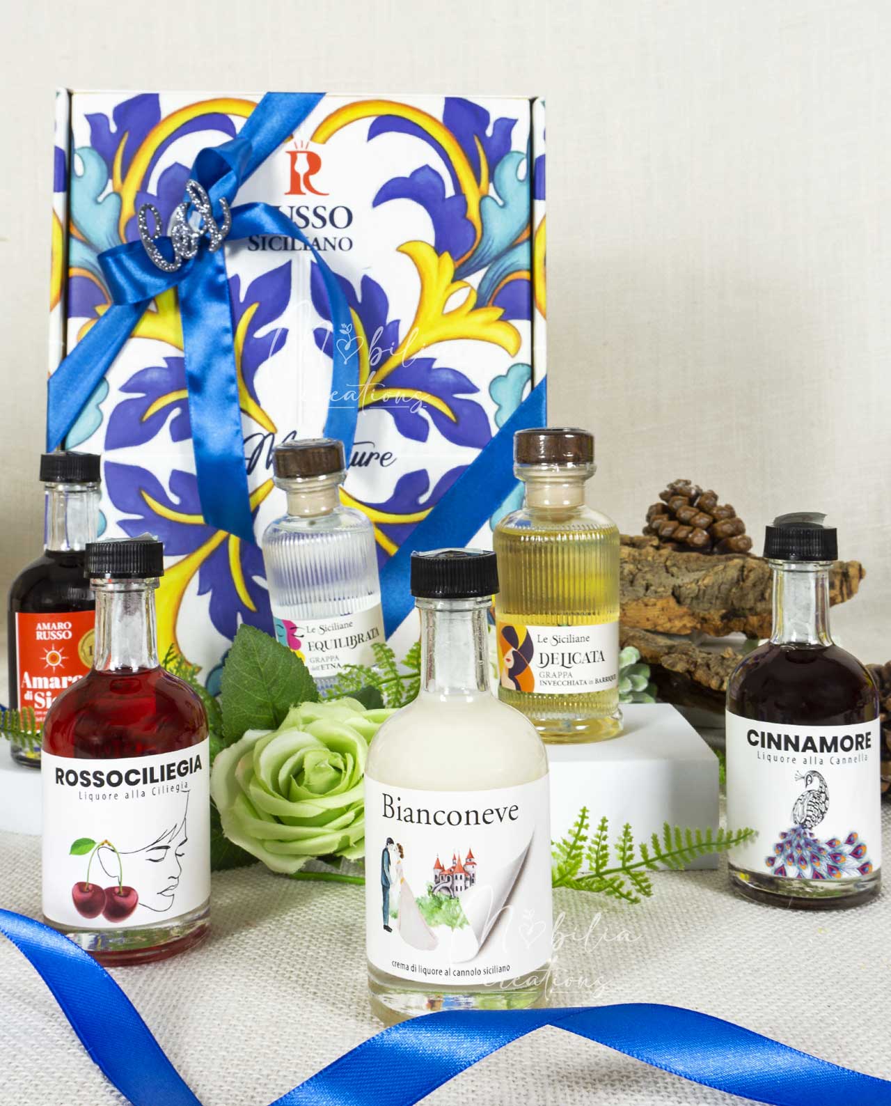 Box "Le Miniature" bottiglie mini di liquore siciliano