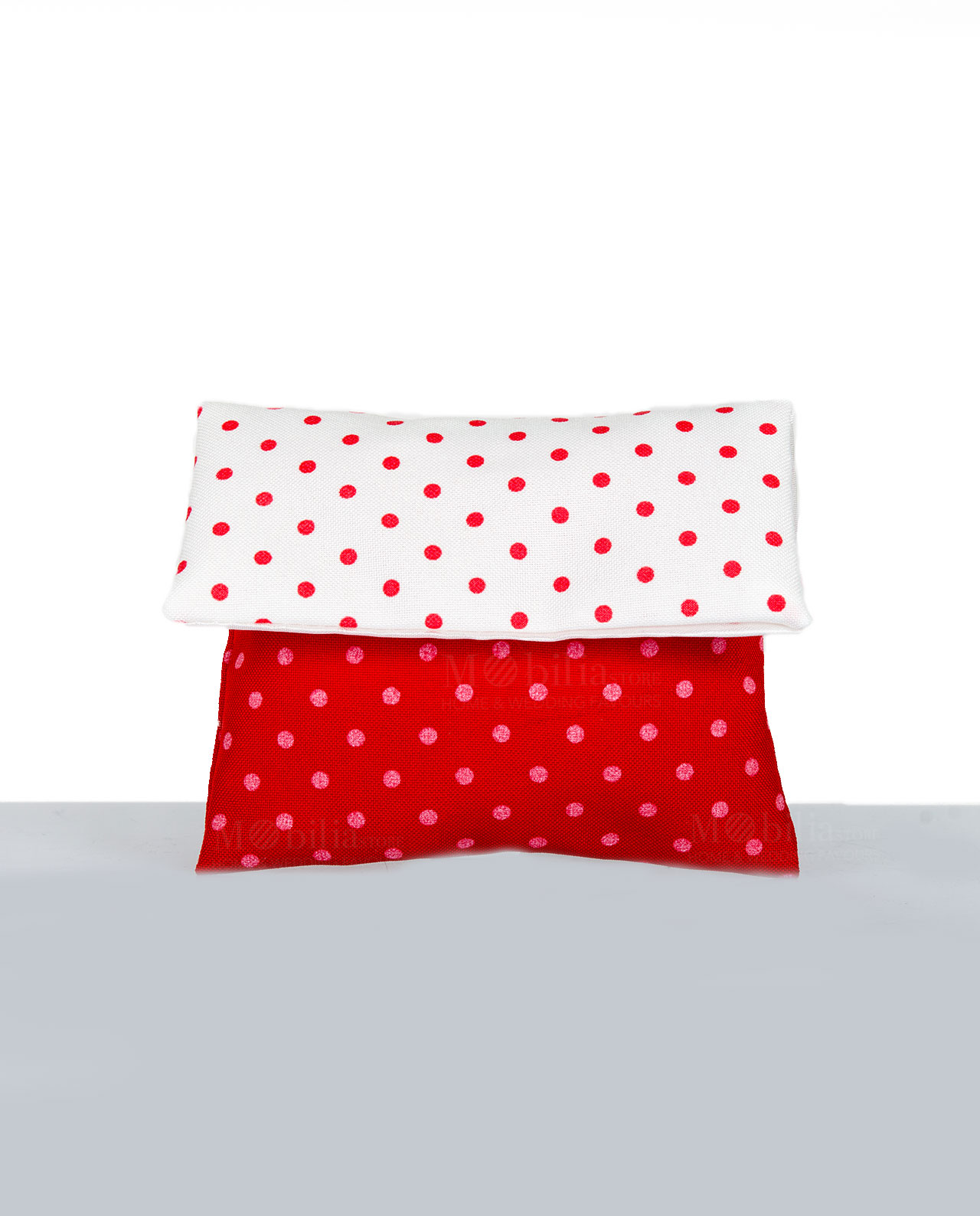 bustina portaconfetti in cotone rosso con pois