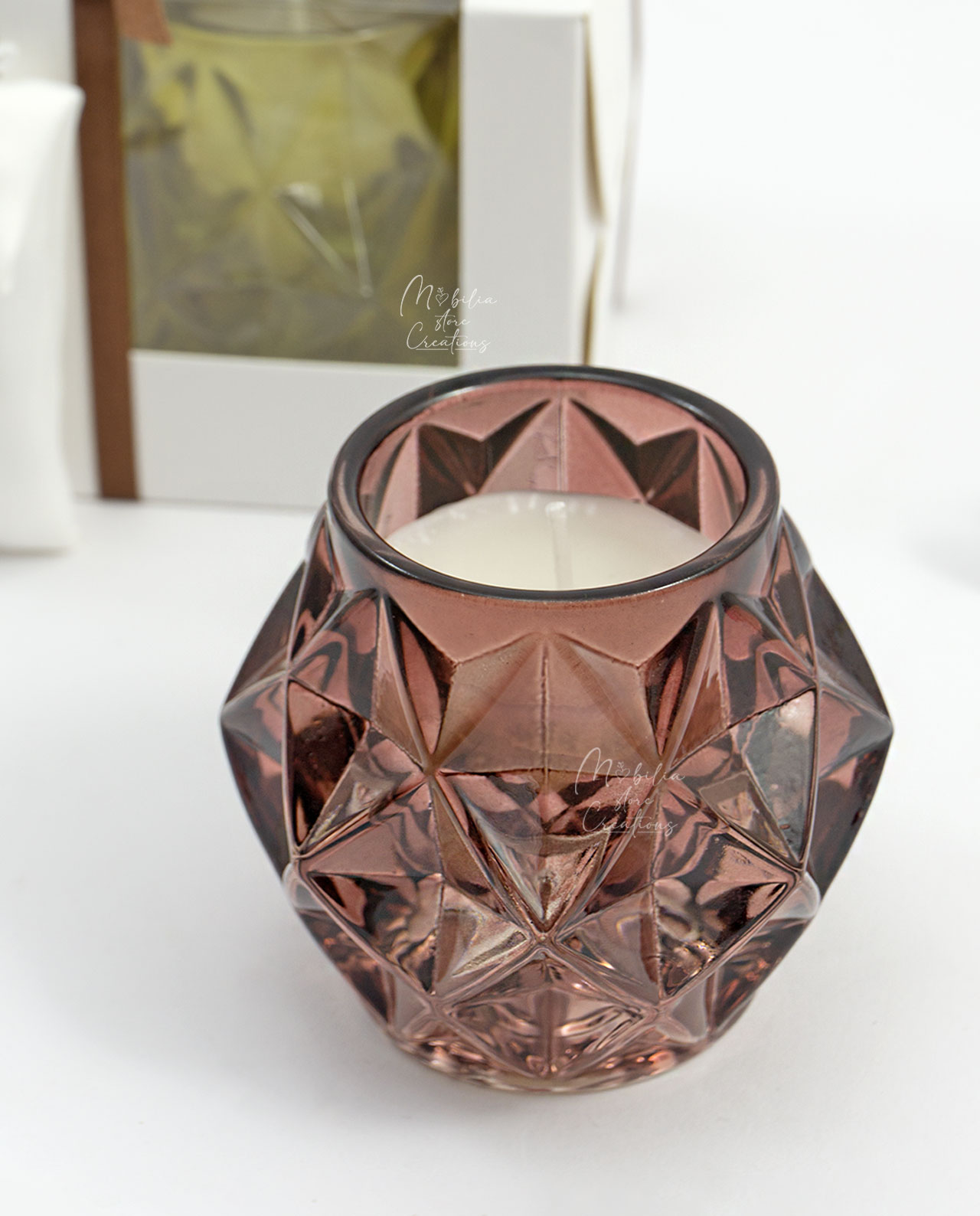Bomboniera Candela esagonale in vetro colori assortiti - immagine 8