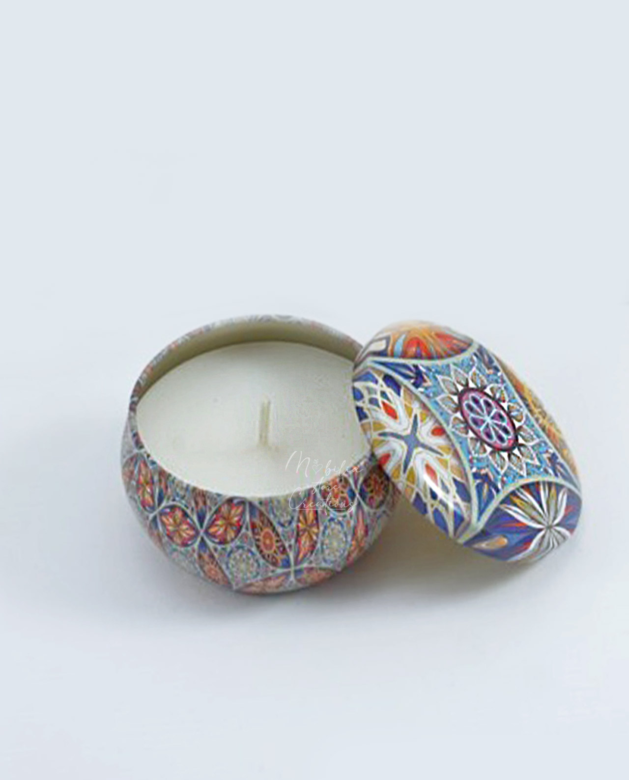 Candela profumata in latta decoro mandala