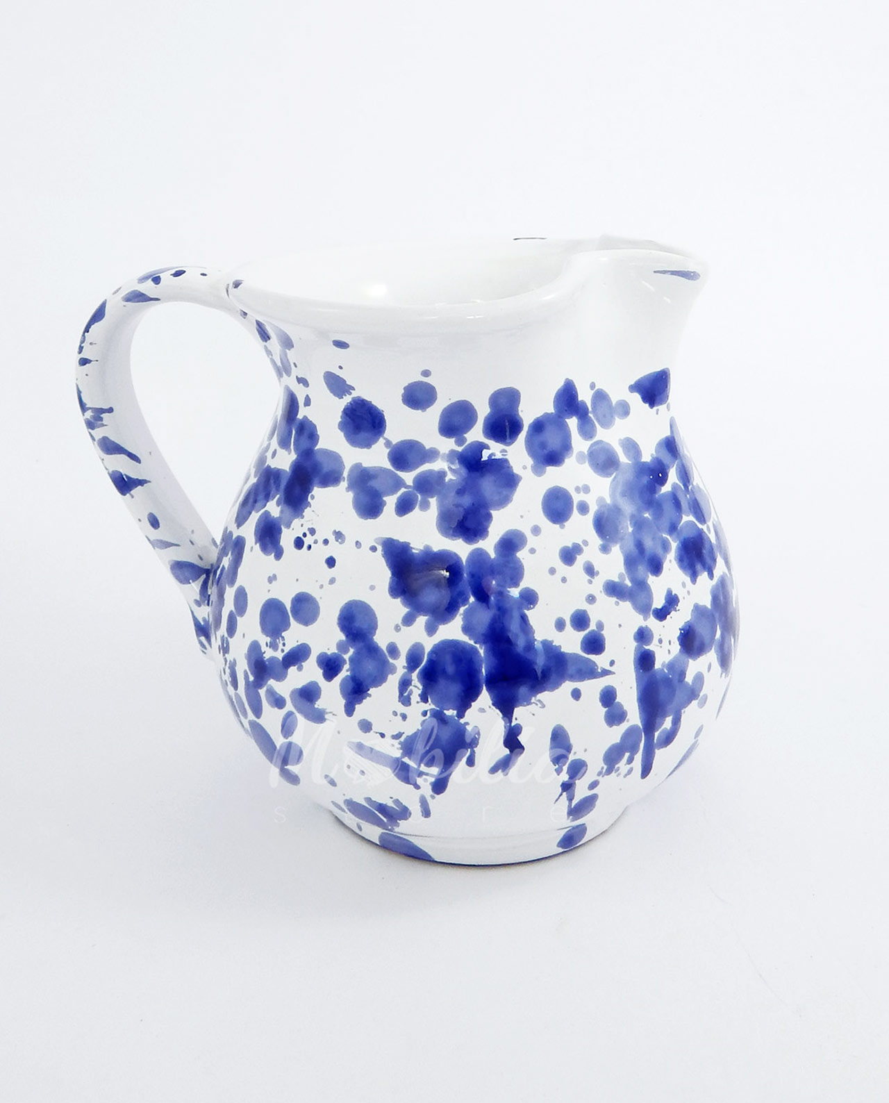 Brocca ceramica siciliana screziata blu varie misure