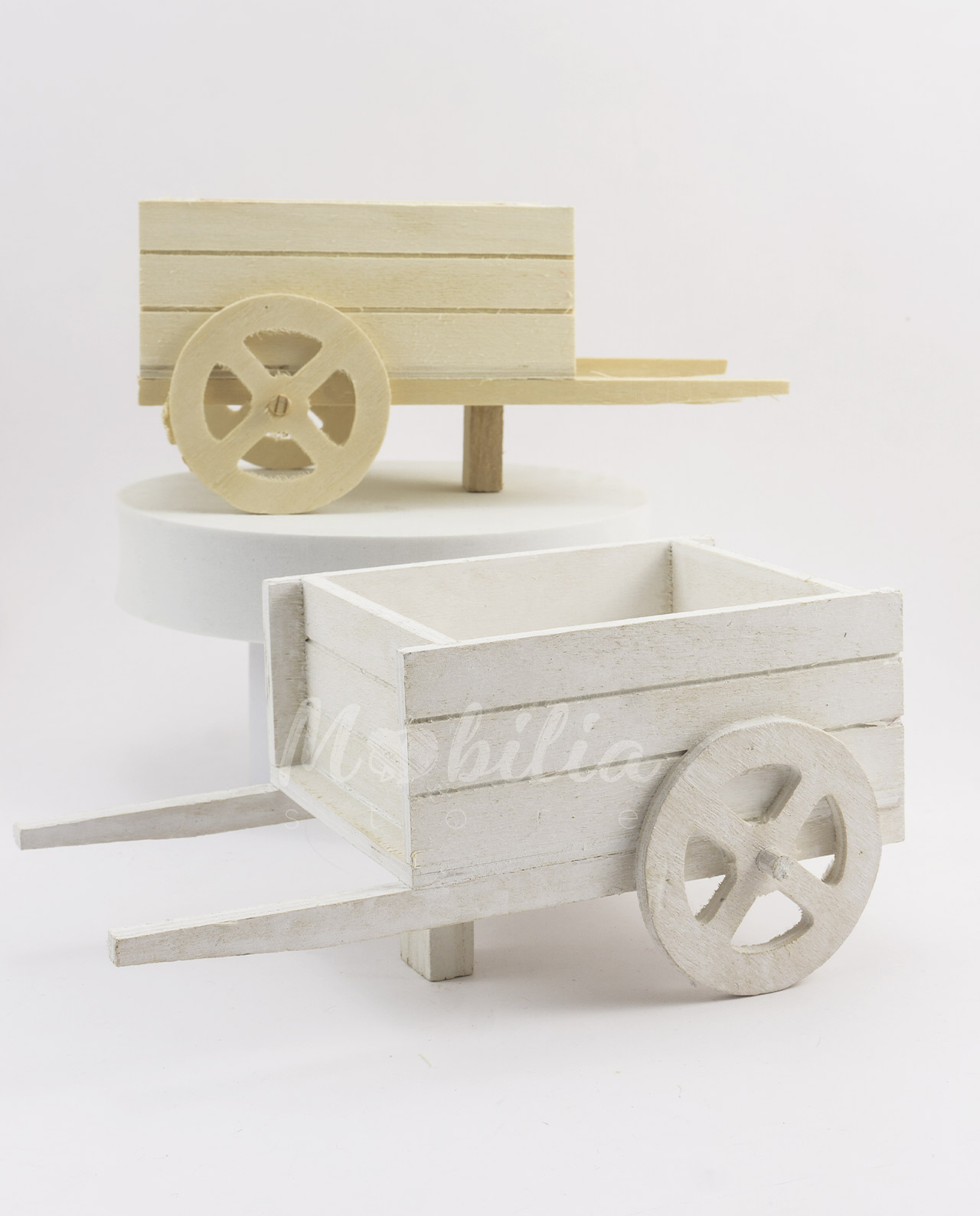 Carretto siciliano grande in legno bianco o naturale