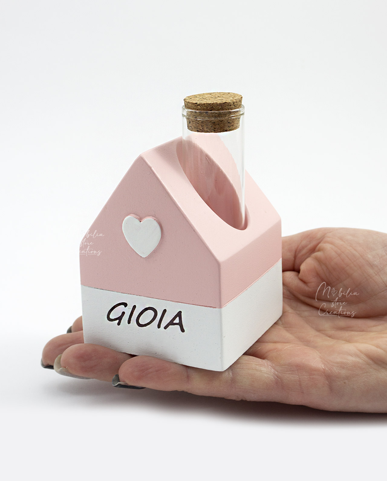 Bomboniera Casetta rosa con provetta assortita - immagine 9
