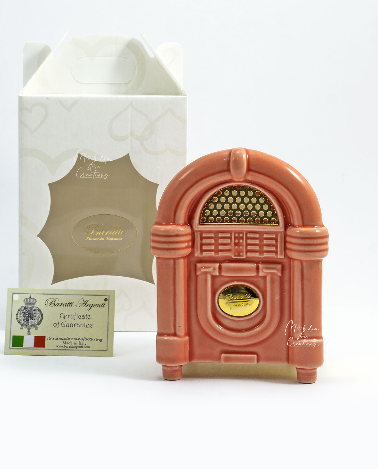 Jukebox cassa vintage in Capodimonte rosa