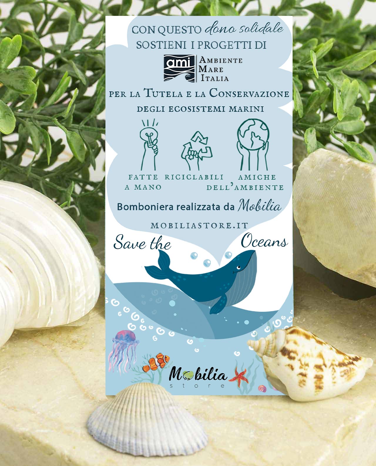 Bomboniera AMI Love is ... tartaruga blu in ceramica artigianale - immagine 4