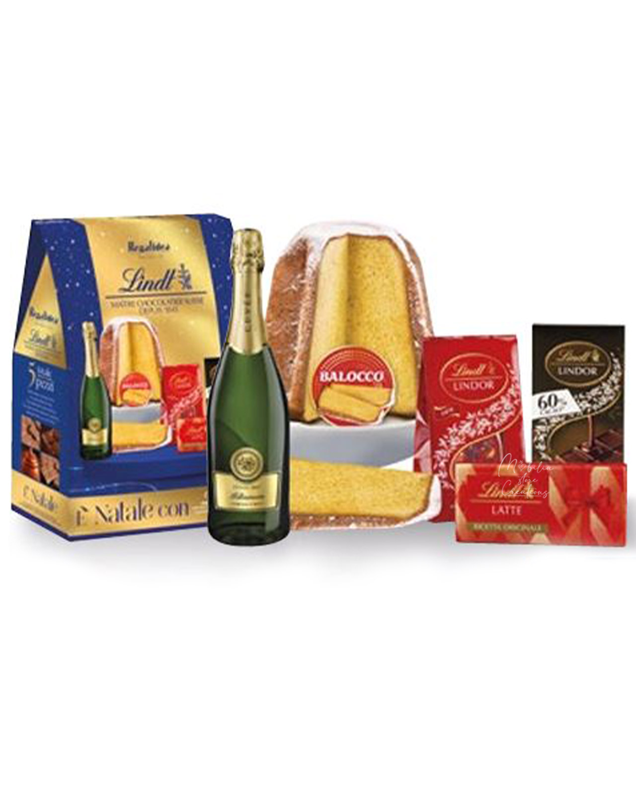 Cesto di Natale 5 pezzi lindt con pandoro