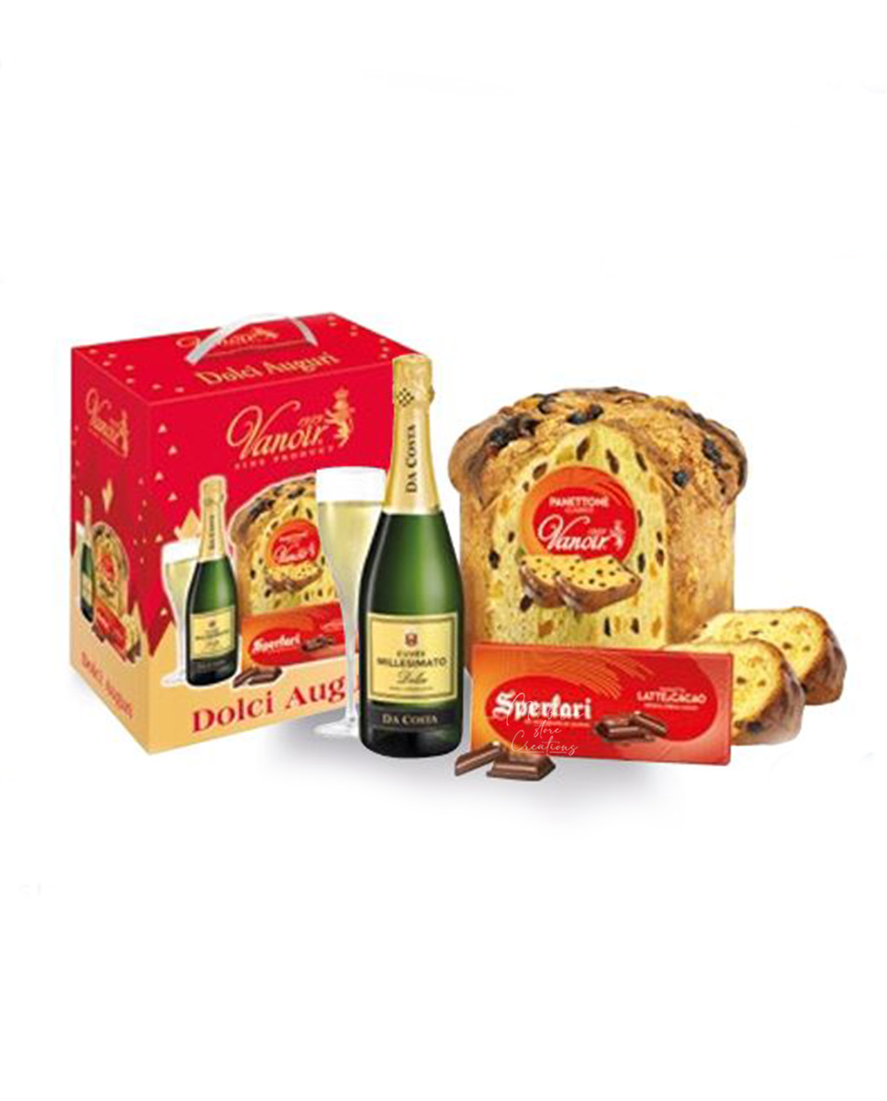 Cesto Natalizio 3 pezzi Vanoir Dolci Auguri con Panettone